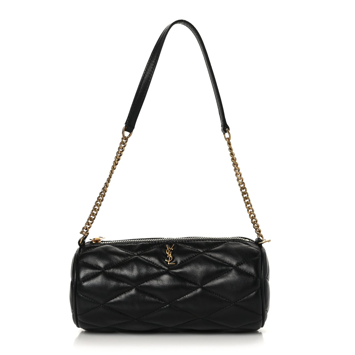 Lambskin Monogram Mini Sade Tube Bag Black