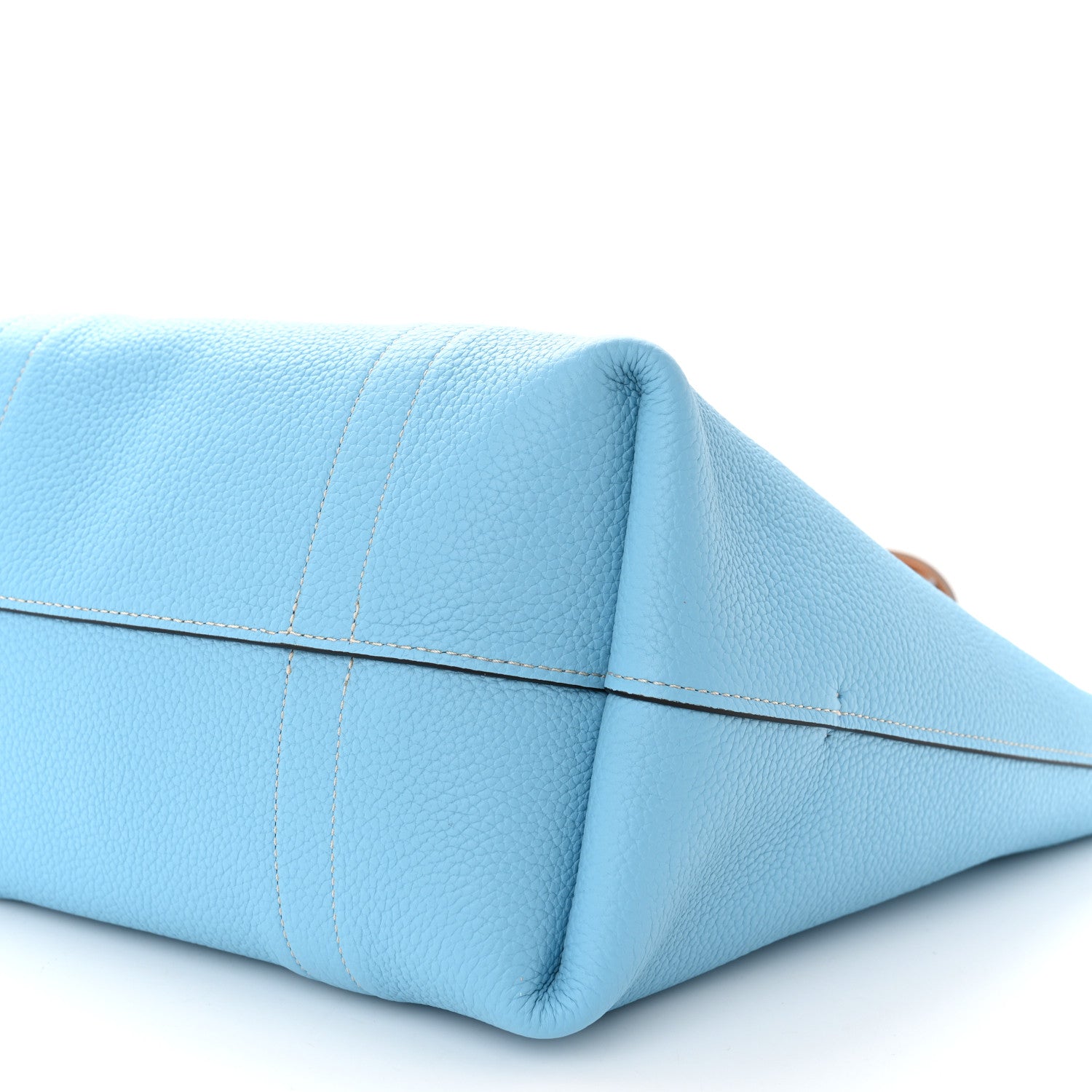 Moynat Taurillon Gex Calfskin Duo Vertical Reversible Tote Cannelle Azur 16 of 17