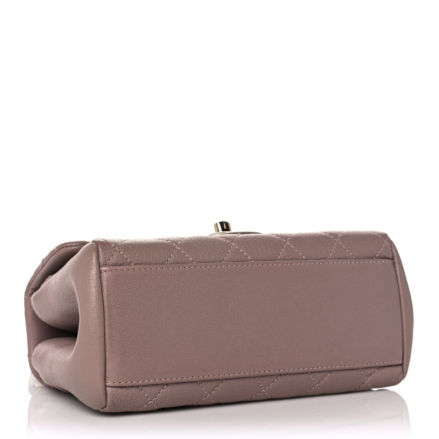 Shiny Sheepskin Quilted Mini Trapezio Flap Pink