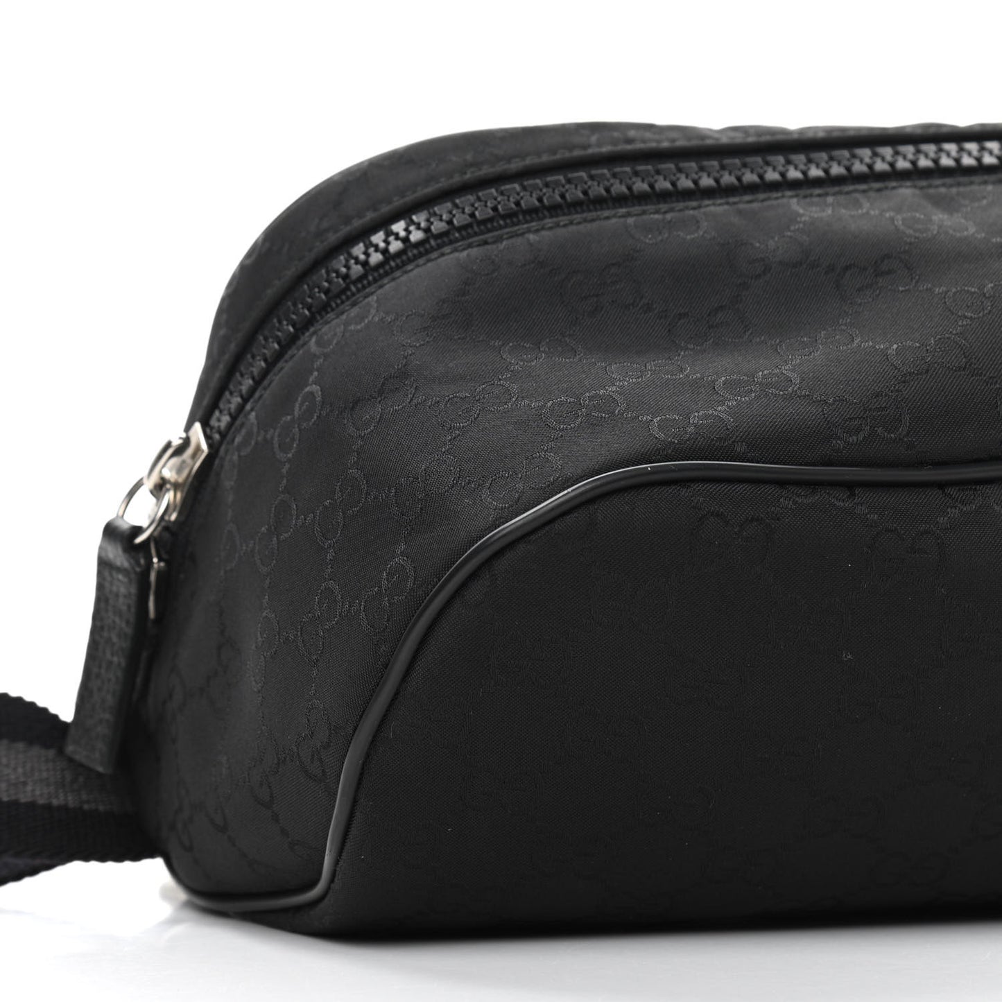 Nylon Monogram Fanny Pack Belt Bag Black