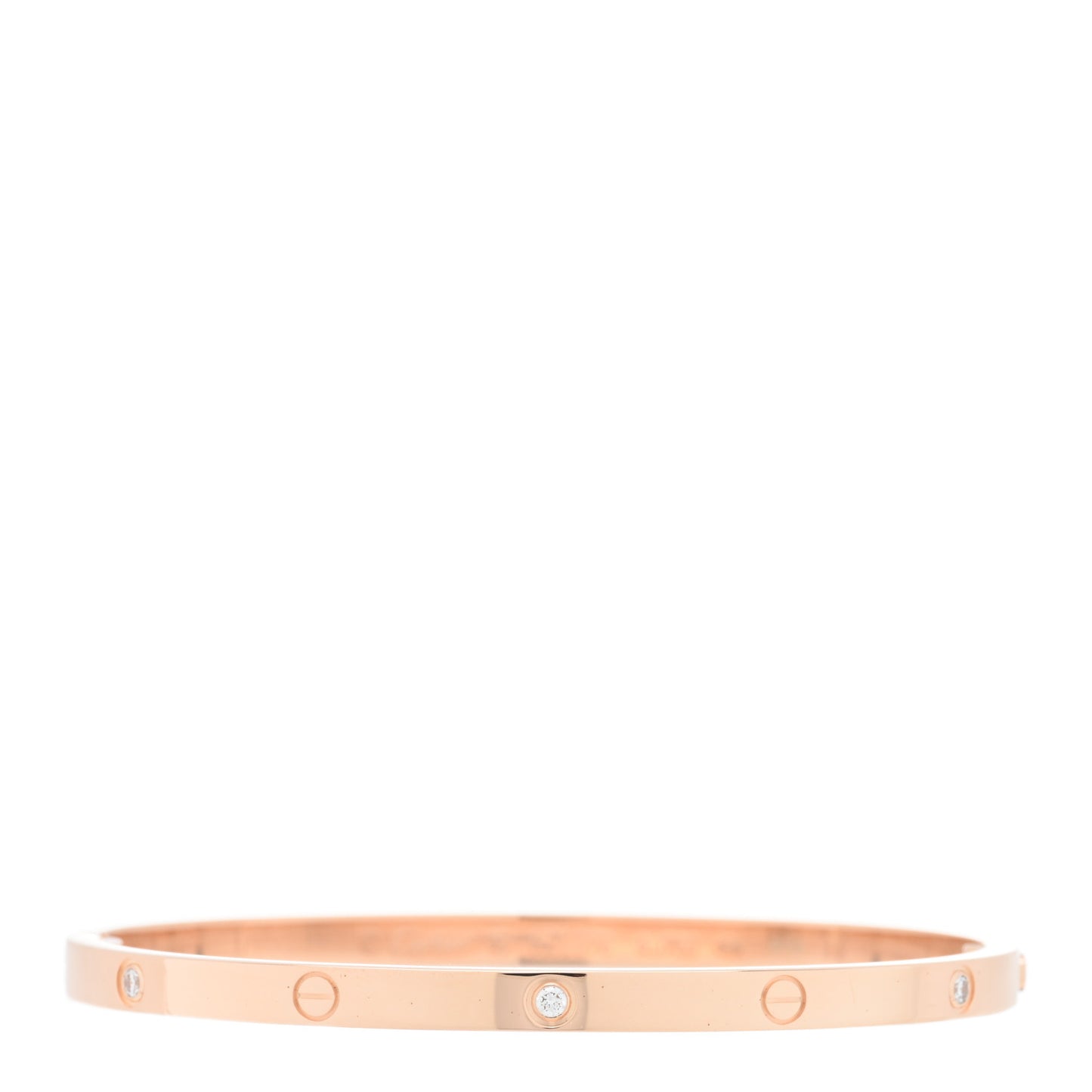 18K Pink Gold 6 Diamond Small LOVE Bracelet 16