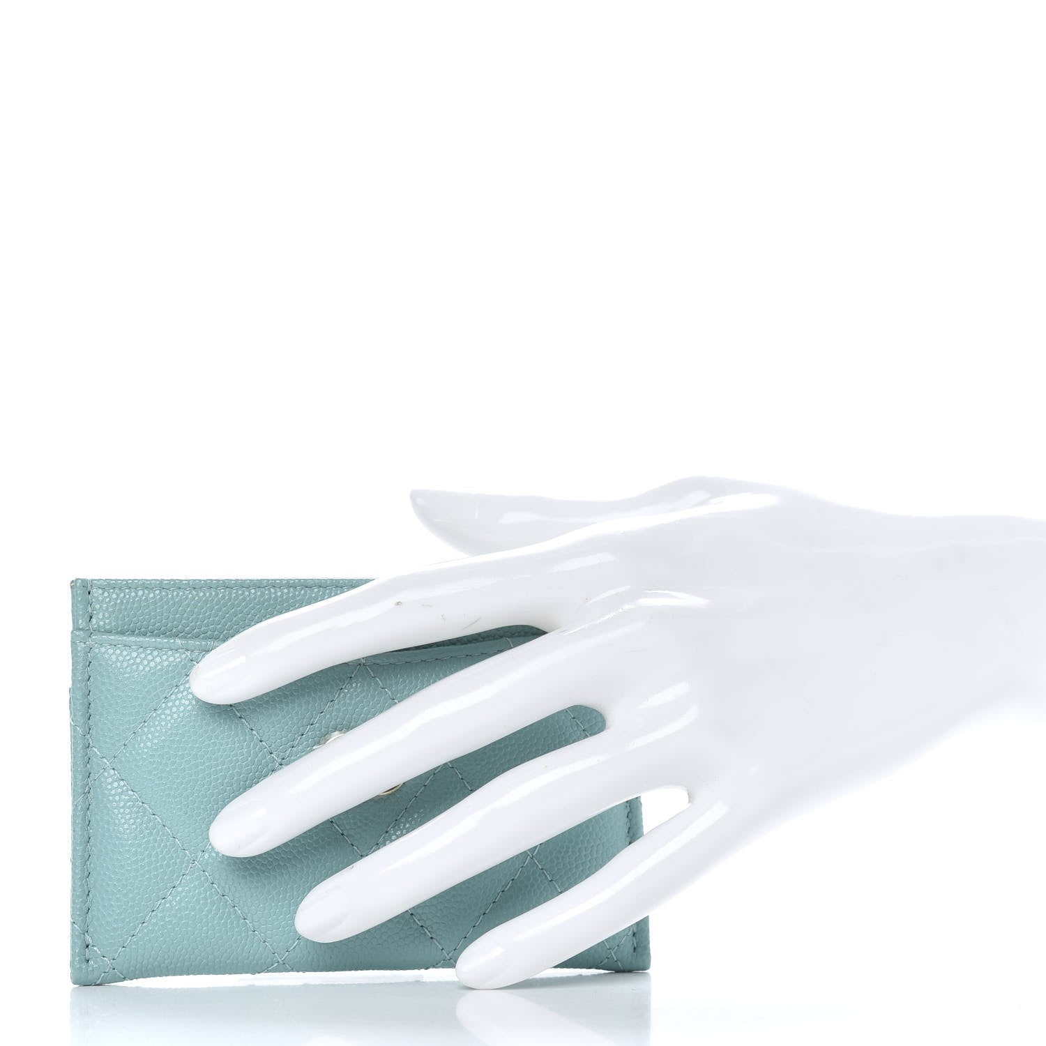 Chanel Caviar Quilted Card Holder Light Blue 2 of 8