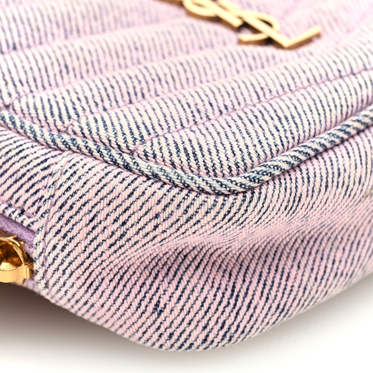 Saint Laurent Denim Matelasse Monogram Lou Belt Bag Washed Purple 9 of 10