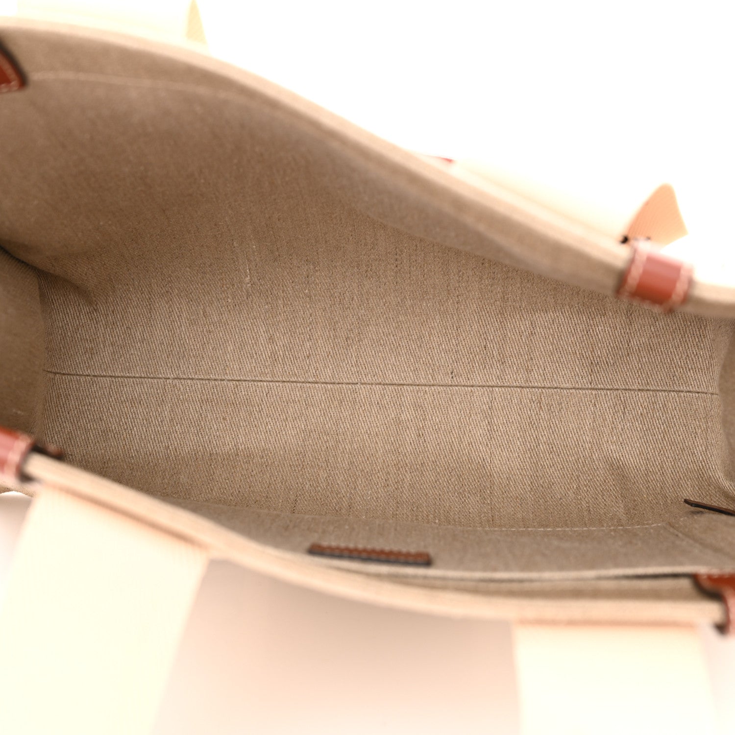 Chloe Linen Calfskin Medium Woody Ribbon Tote White Brown 5 of 15