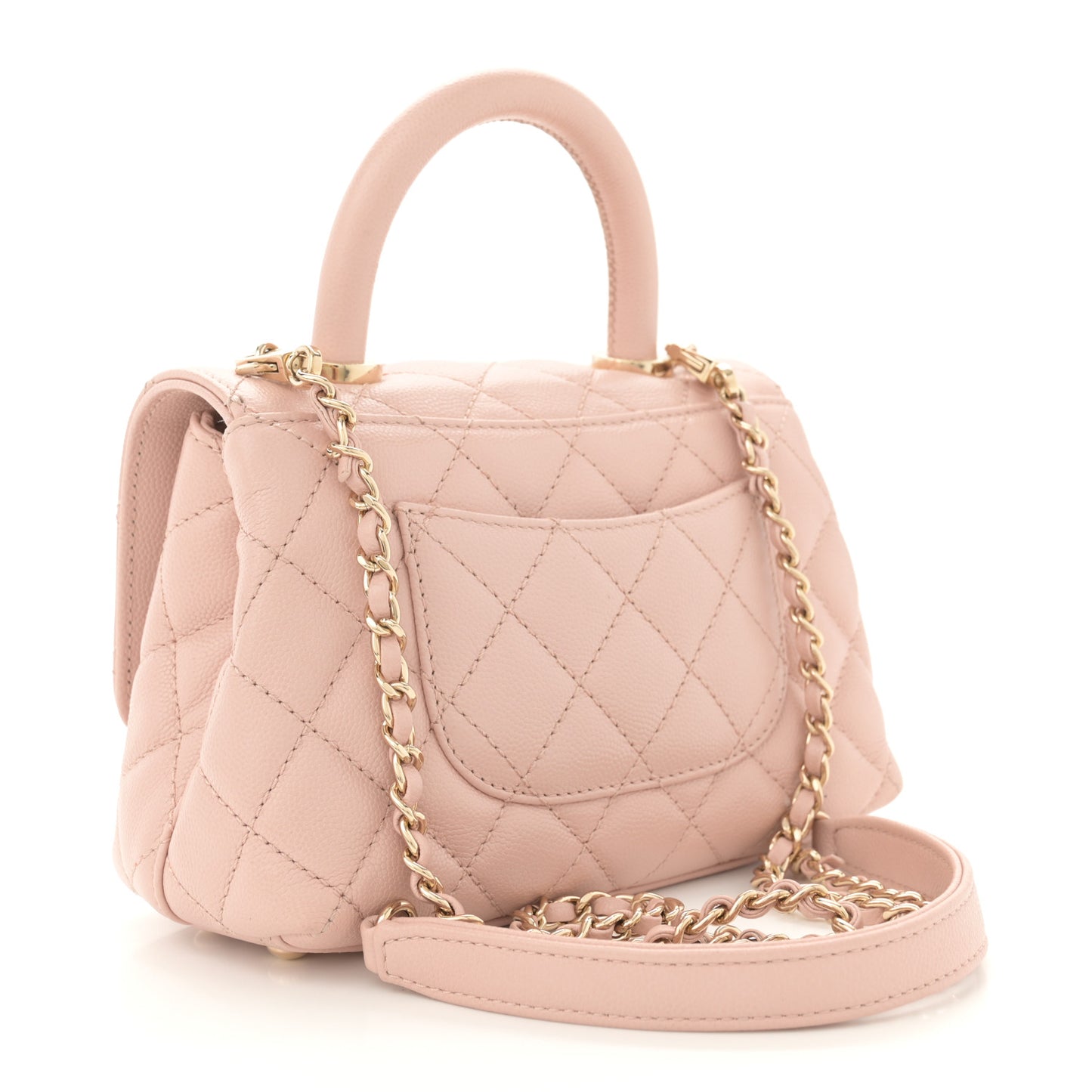 Caviar Quilted Extra Mini Coco Handle Flap Light Pink