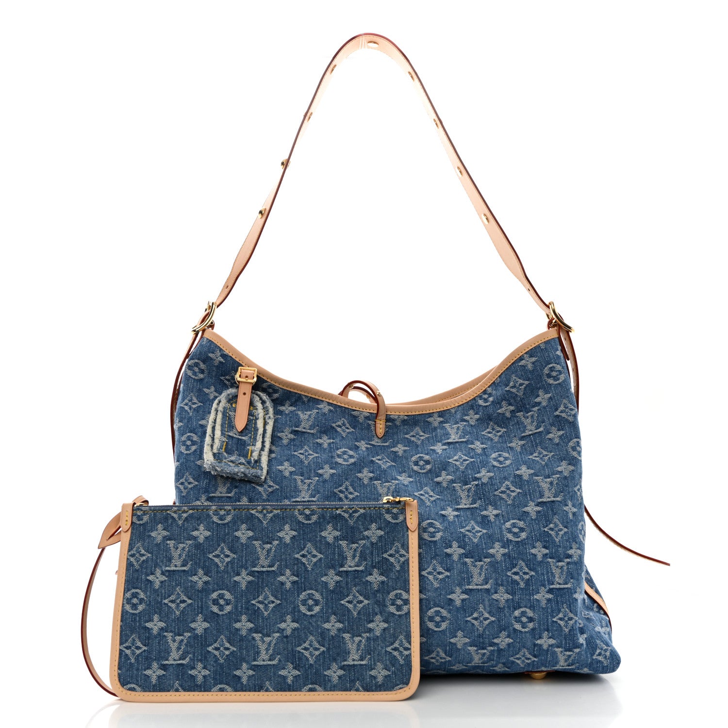 Louis Vuitton Monogram Denim CarryAll MM Blue 3 of 12