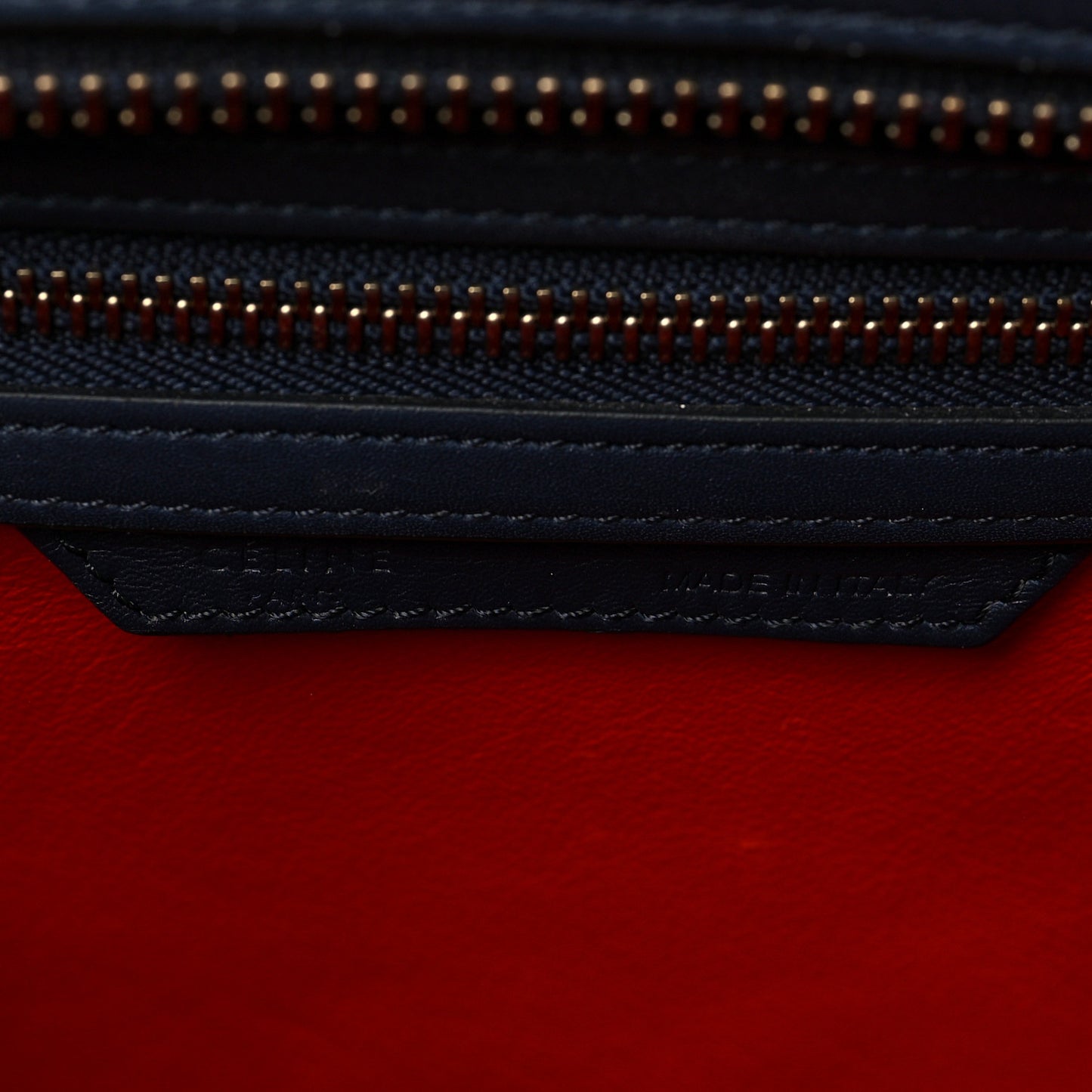 Smooth Calfskin Interstice Micro Luggage Navy Blue