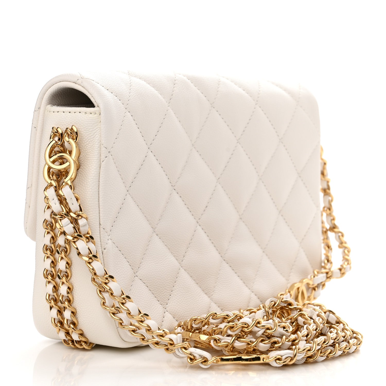 Chanel Caviar Quilted Mini CC You Flap White 3 of 12