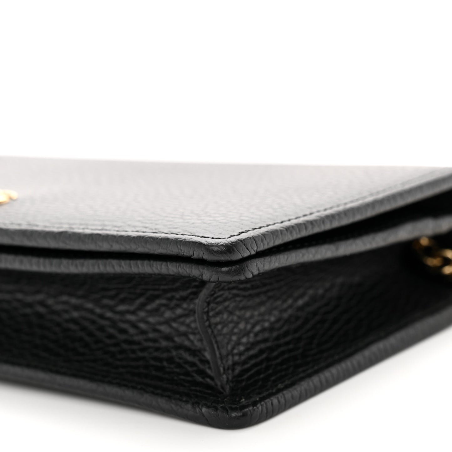 Calfskin Mini GG Marmont Chain Wallet Black