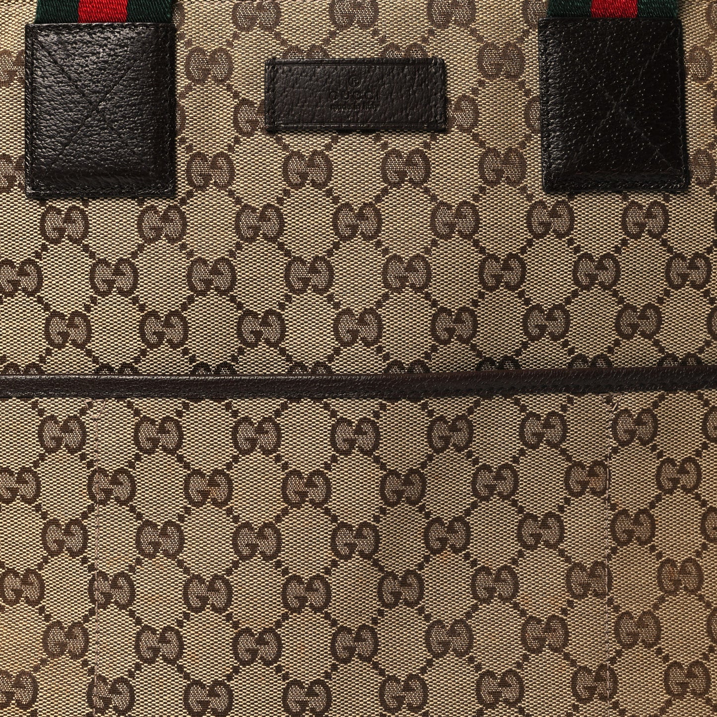Monogram Web Large Diaper Tote Brown