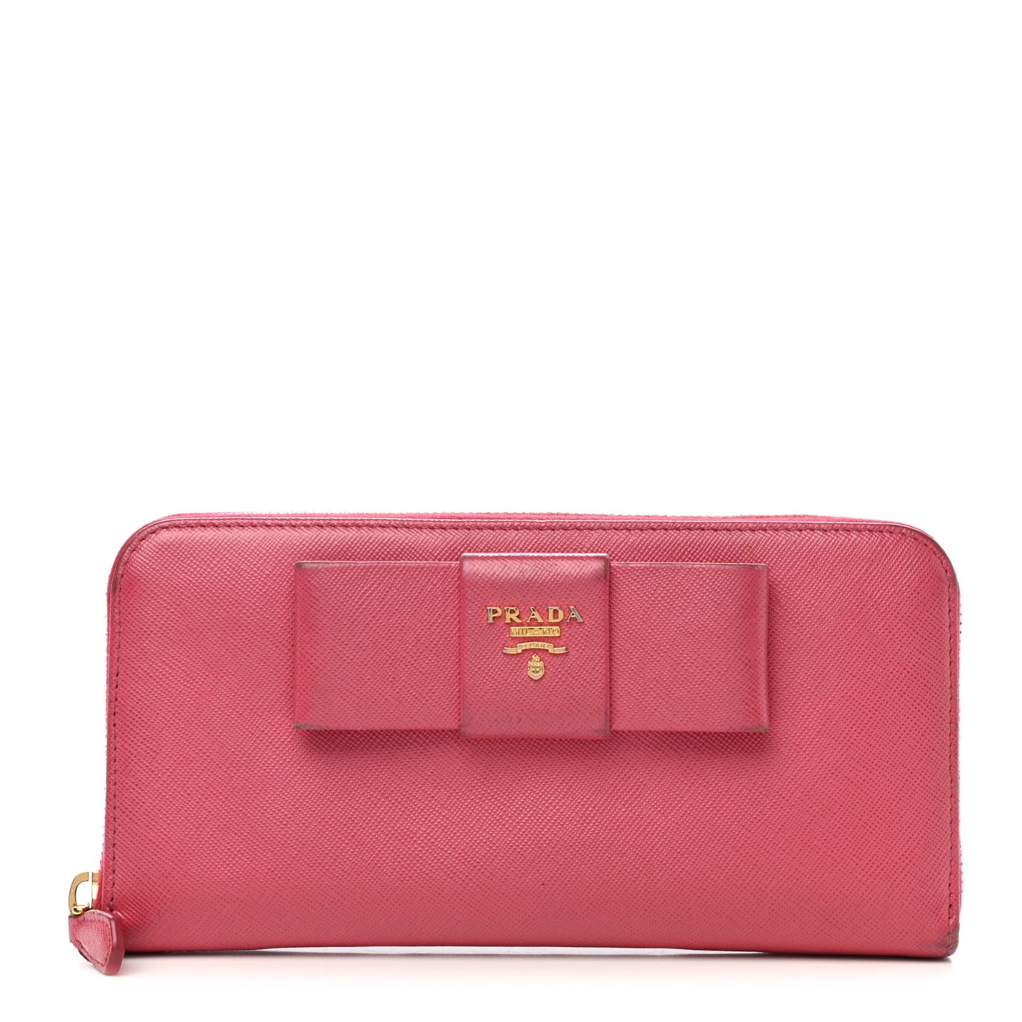 Saffiano Fiocco Bow Zip Around Wallet Peonia