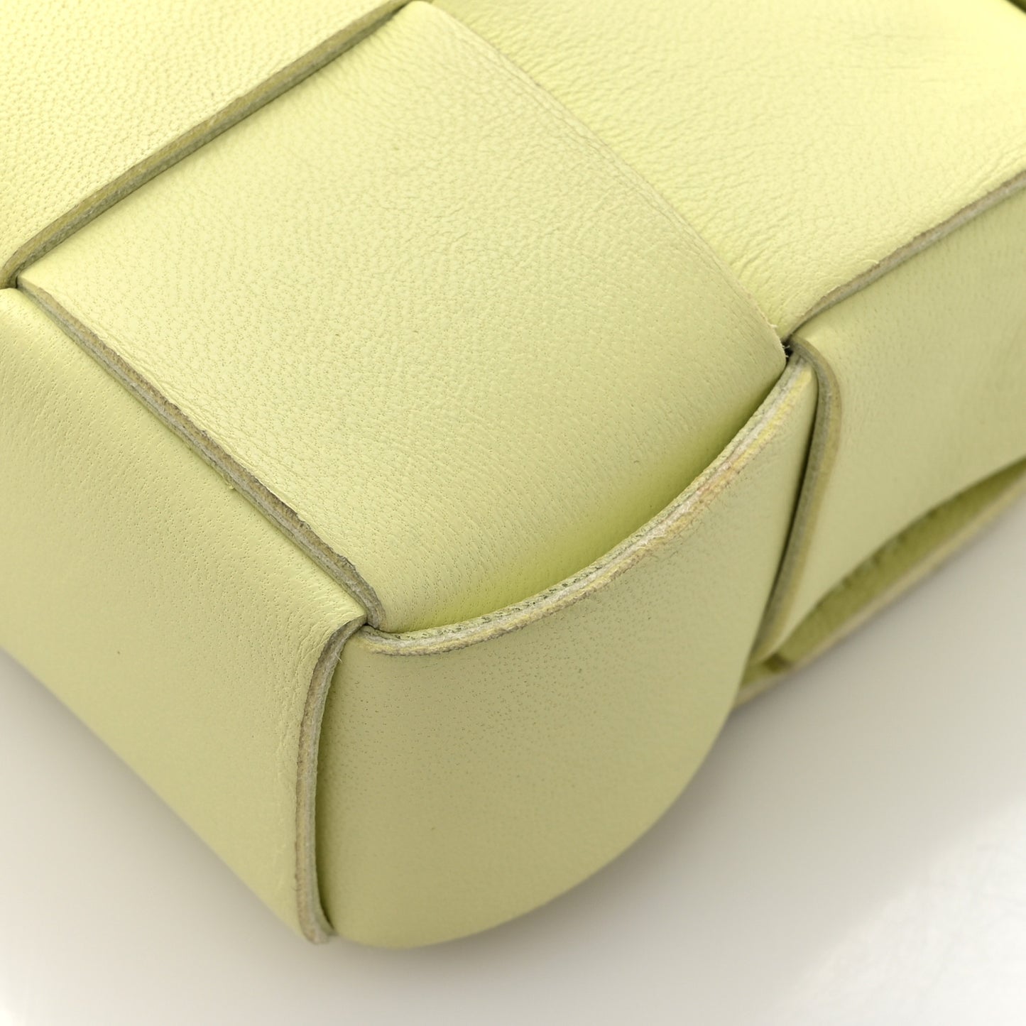 Lambskin Maxi Intreccio Candy Cassette Crossbody Bag Lemon Washed