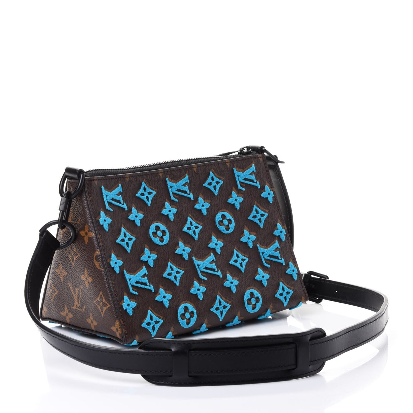 Monogram Tuffetage Triangle Messenger Turquoise