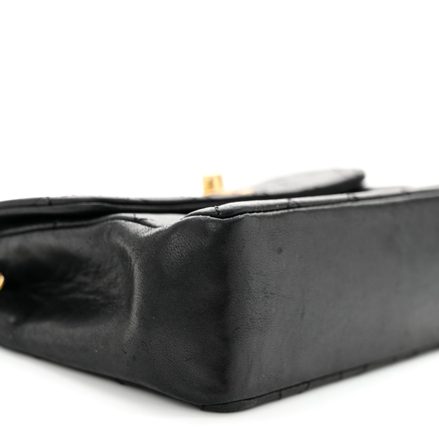 Lambskin Quilted Extra Mini Flap Black