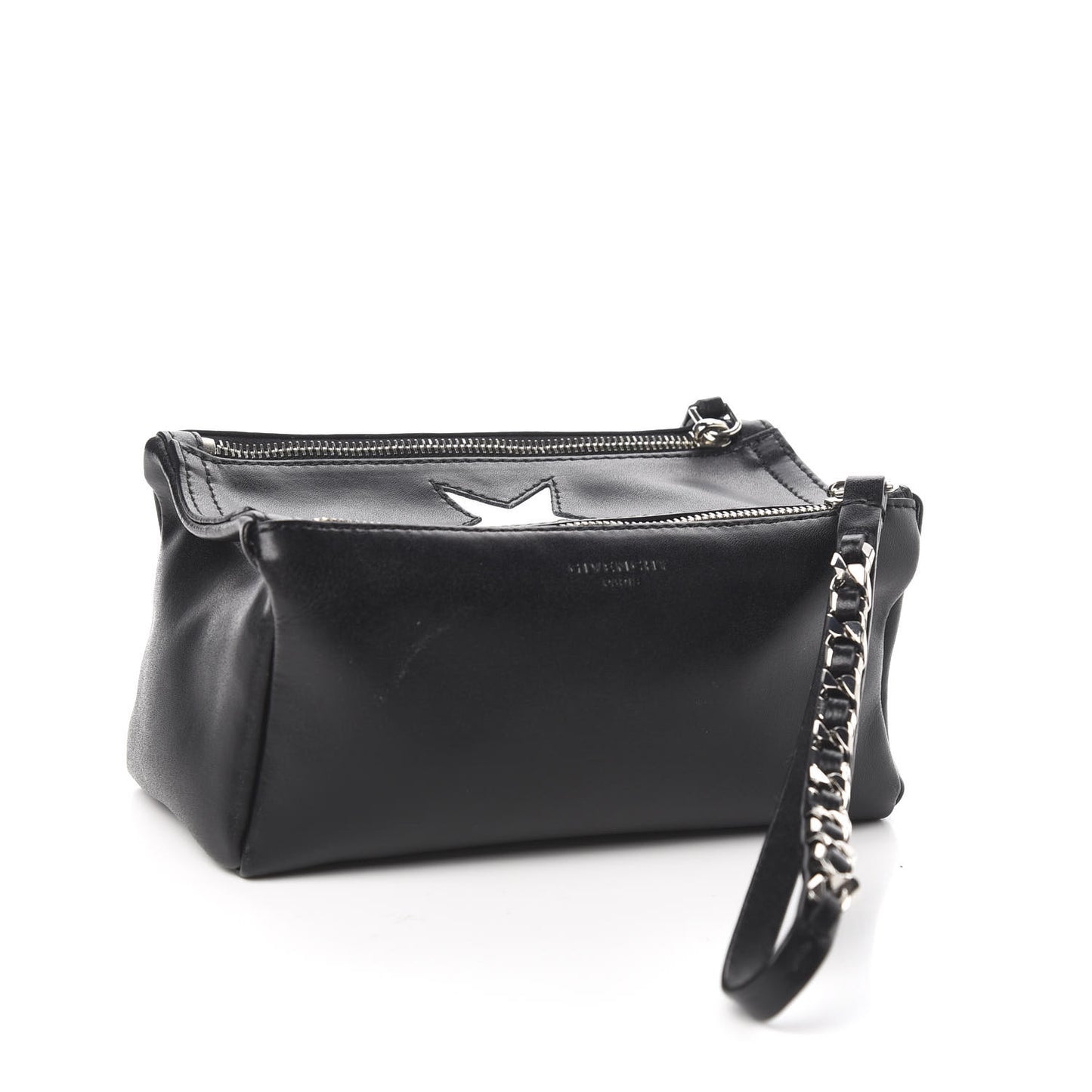 Calfskin Star Pandora Wristlet Black