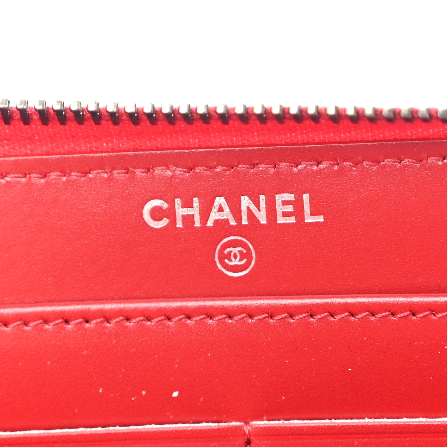 Chanel Glazed Calfskin Quilted Small Coco Boy Zip Around Wallet Red 6 of 9