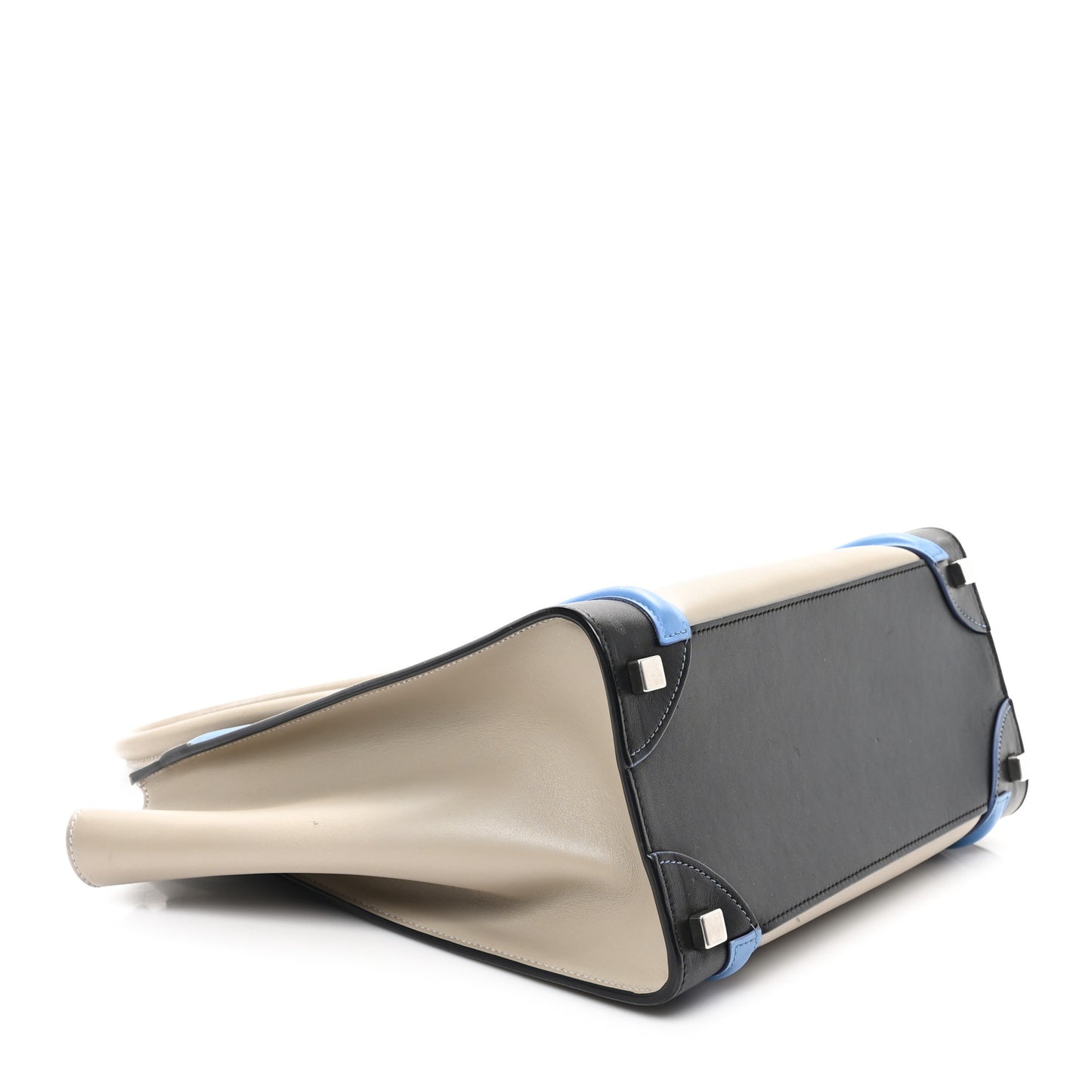 Shiny Smooth Calfskin Micro Tri-Color Luggage Quartz