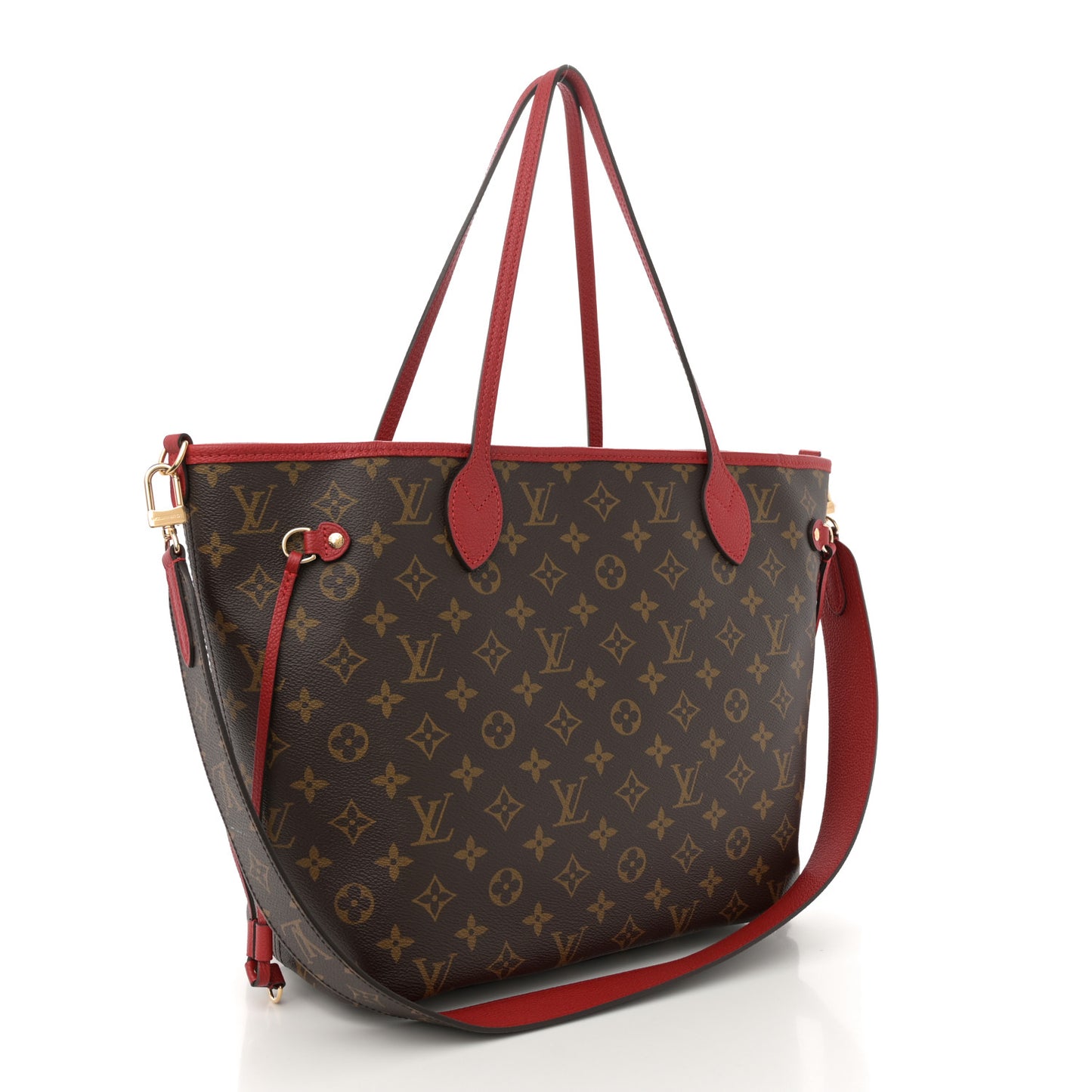 Monogram Inside Out Neverfull Bandouliere MM Sari Red