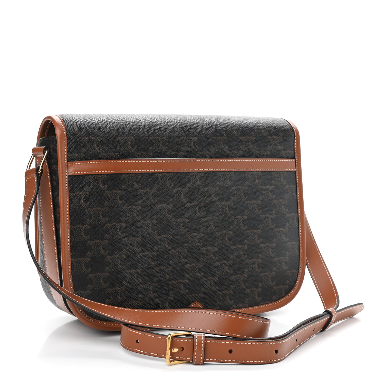 Celine Triomphe Canvas Messenger Folco Bag Tan 3 of 9