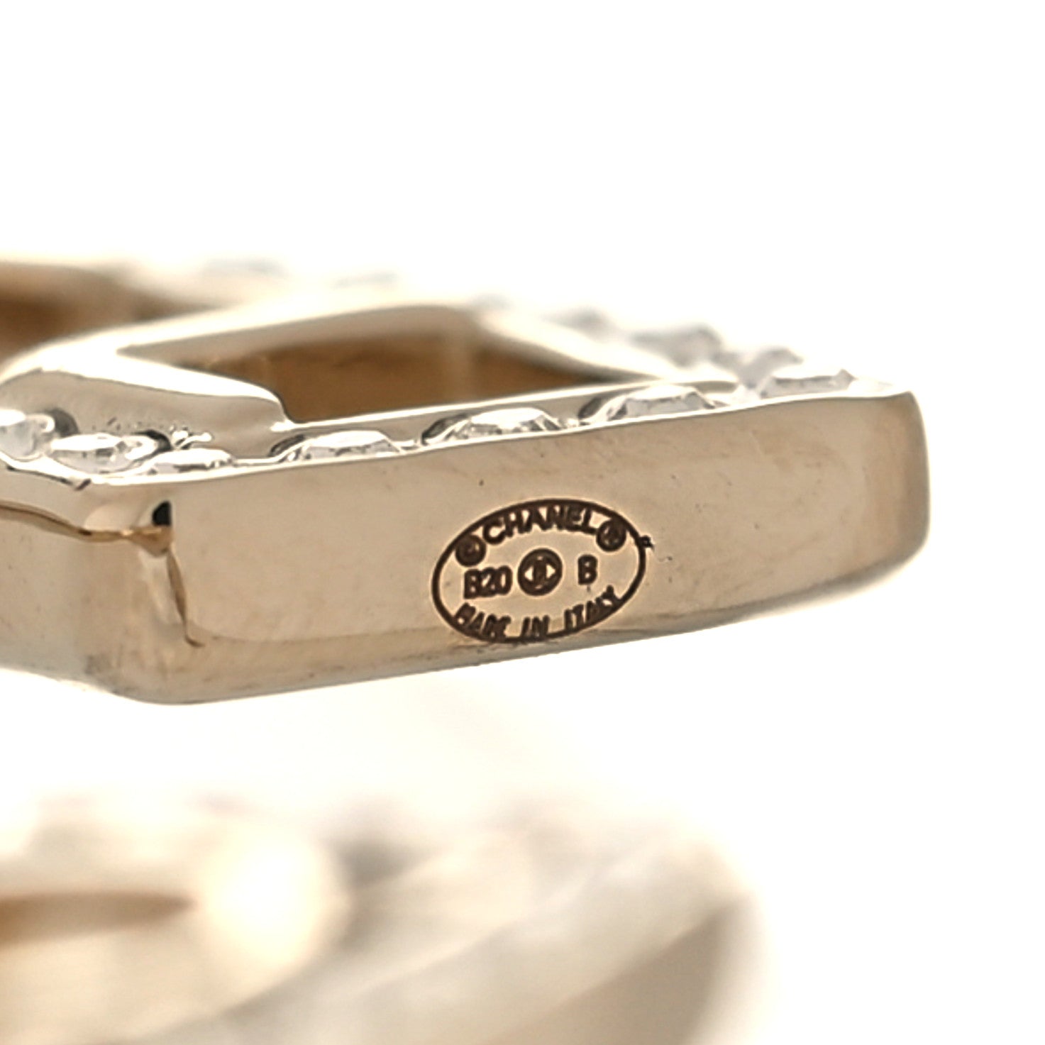 Chanel Crystal Pearl Bow-tiful CC Hoop Earrings Gold 4 of 5