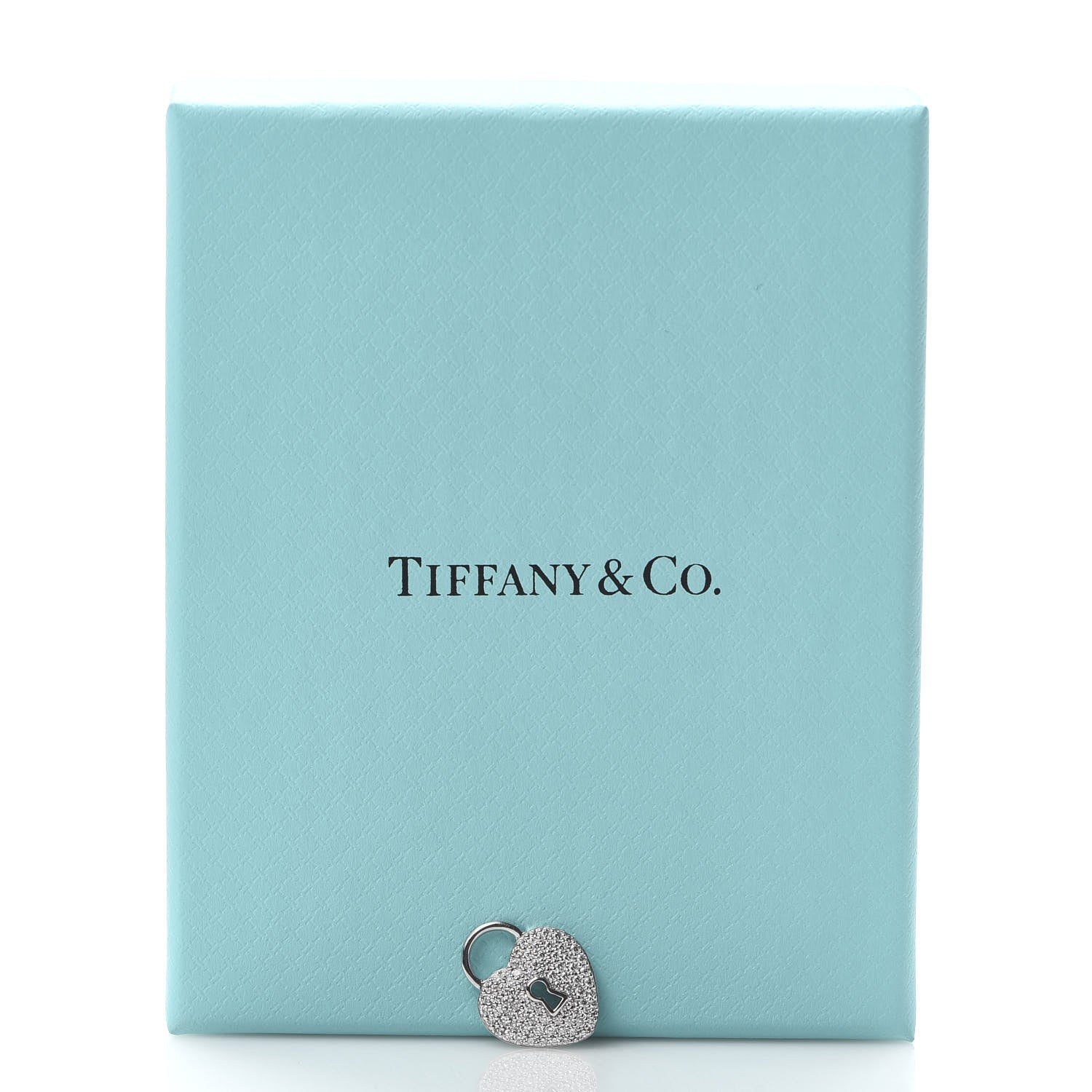 Tiffany Platinum Diamond Small Heart Lock Charm Pendant 4 of 4