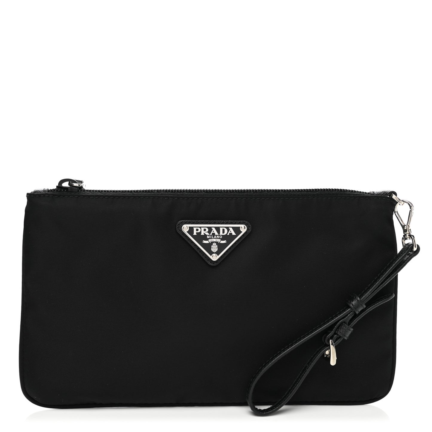 Tessuto Nylon Saffiano Wristlet Black