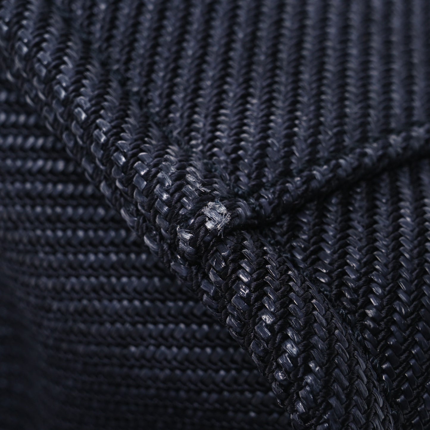 Woven Straw Raffia Large Deauville Tote Black
