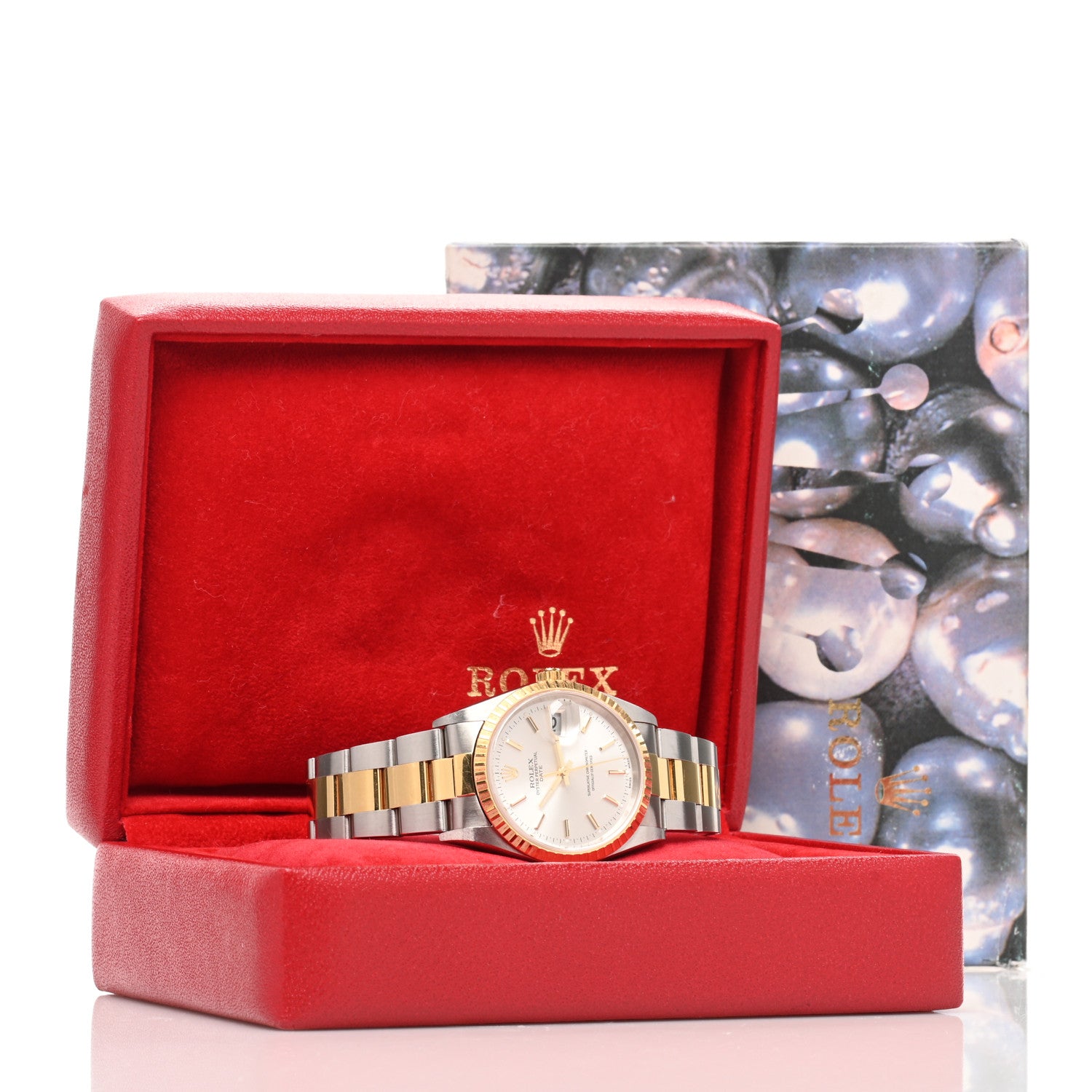 Rolex Stainless Steel 18K Yellow Gold 34mm Oyster Perpetual Date Watch Silver 15223 5 of 5