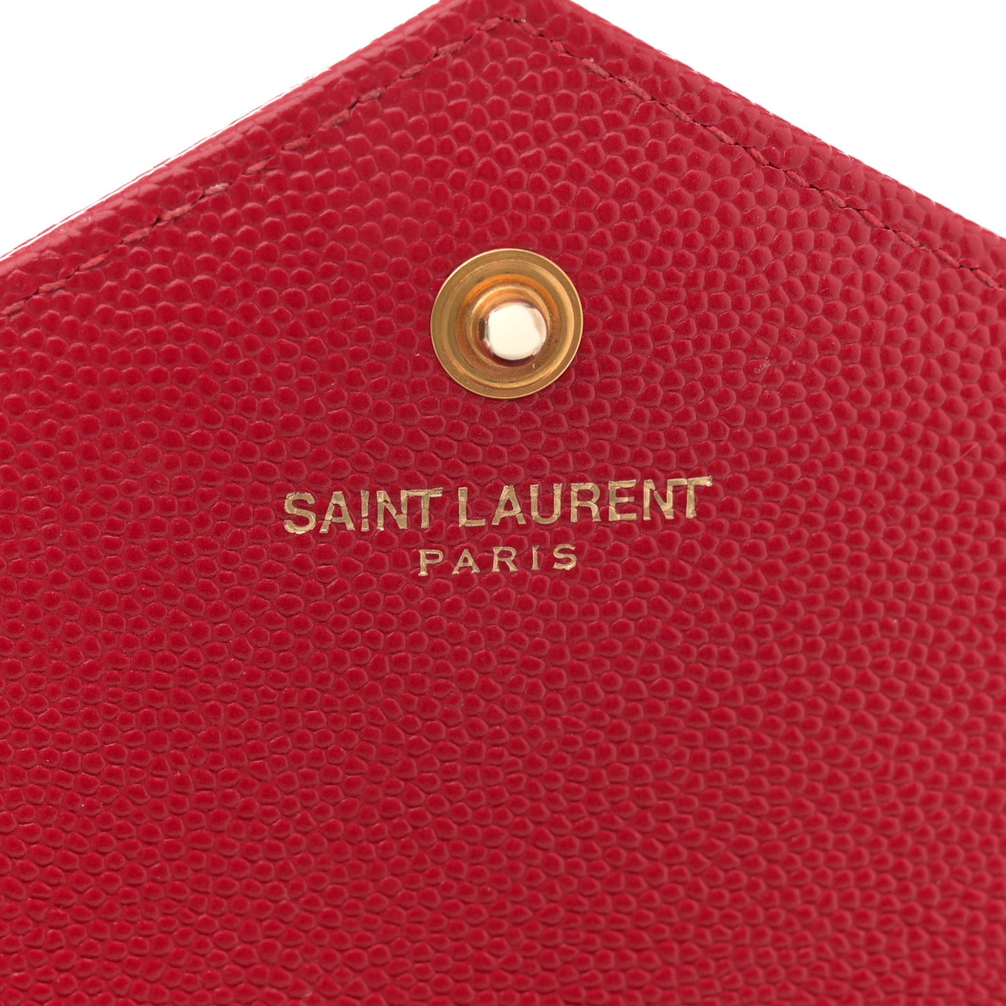 Grain De Poudre Matelasse Chevron Monogram Chain Wallet Red