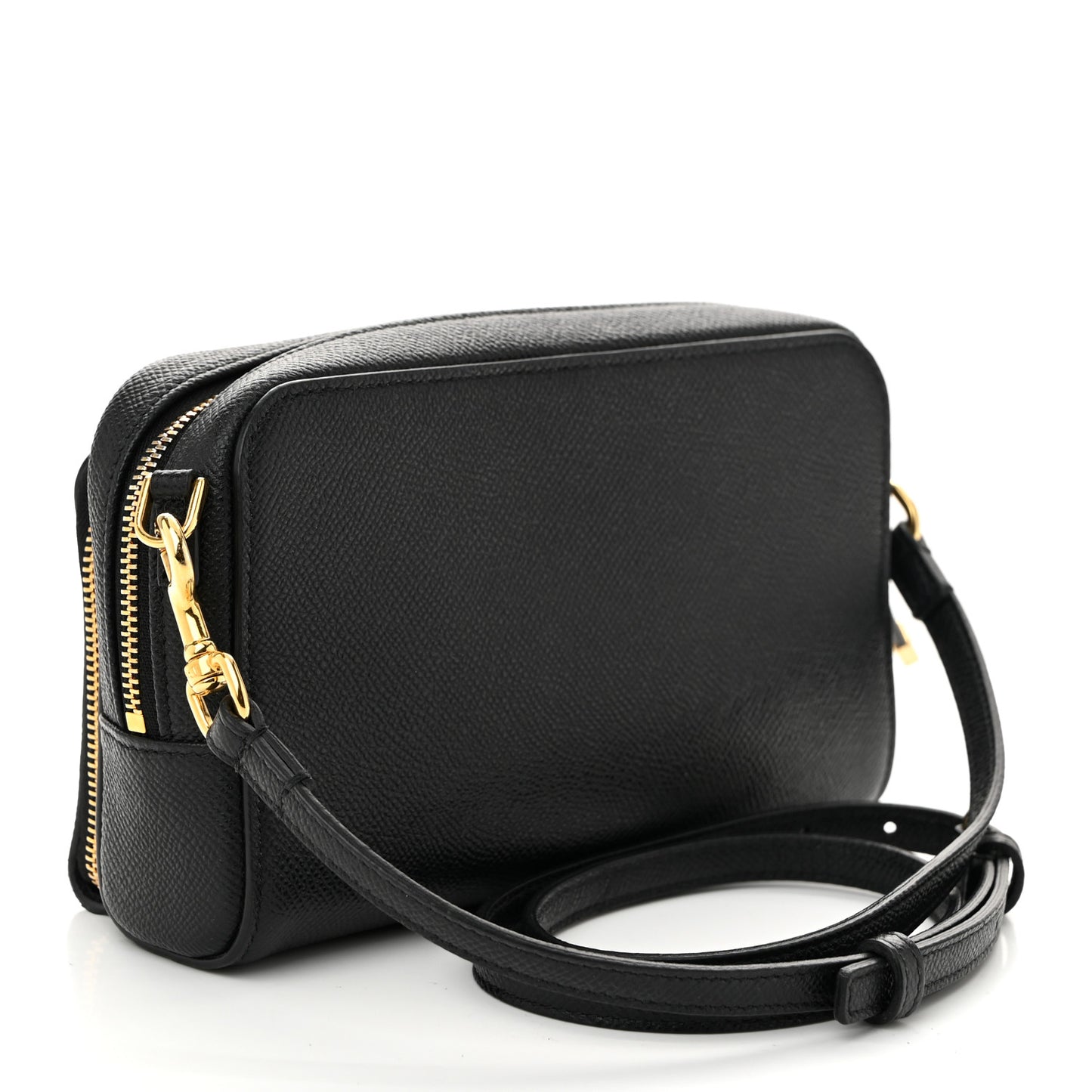 Grained Calfskin Caro Double Pouch Black