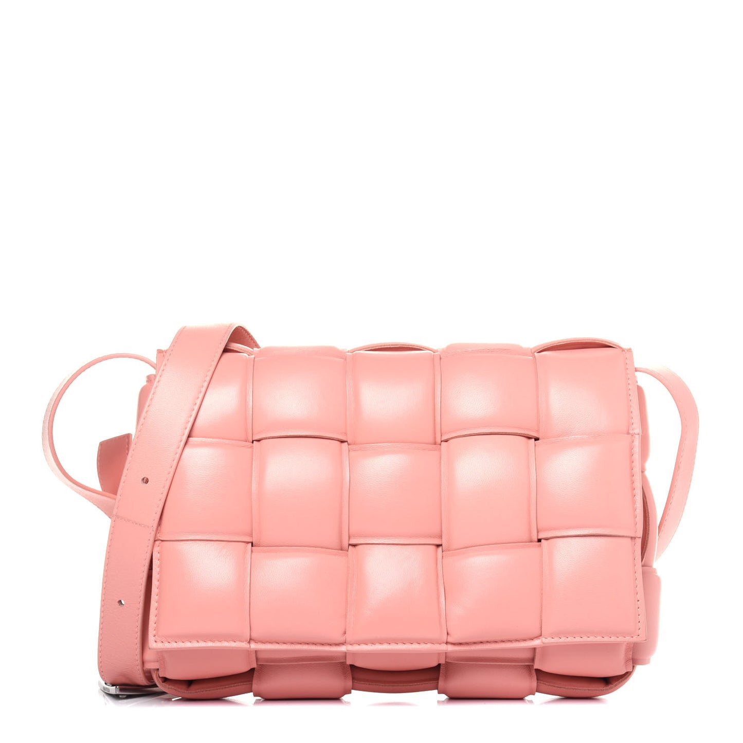 Nappa Maxi Intreccio Padded Cassette Crossbody Bag Peachy