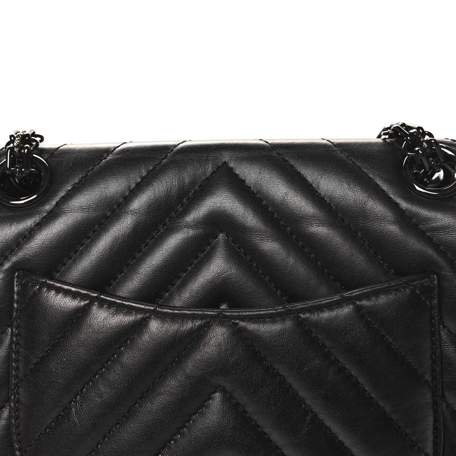 Chanel Aged Calfskin Chevron Quilted 2.55 Reissue Mini Flap So Black 12 of 14