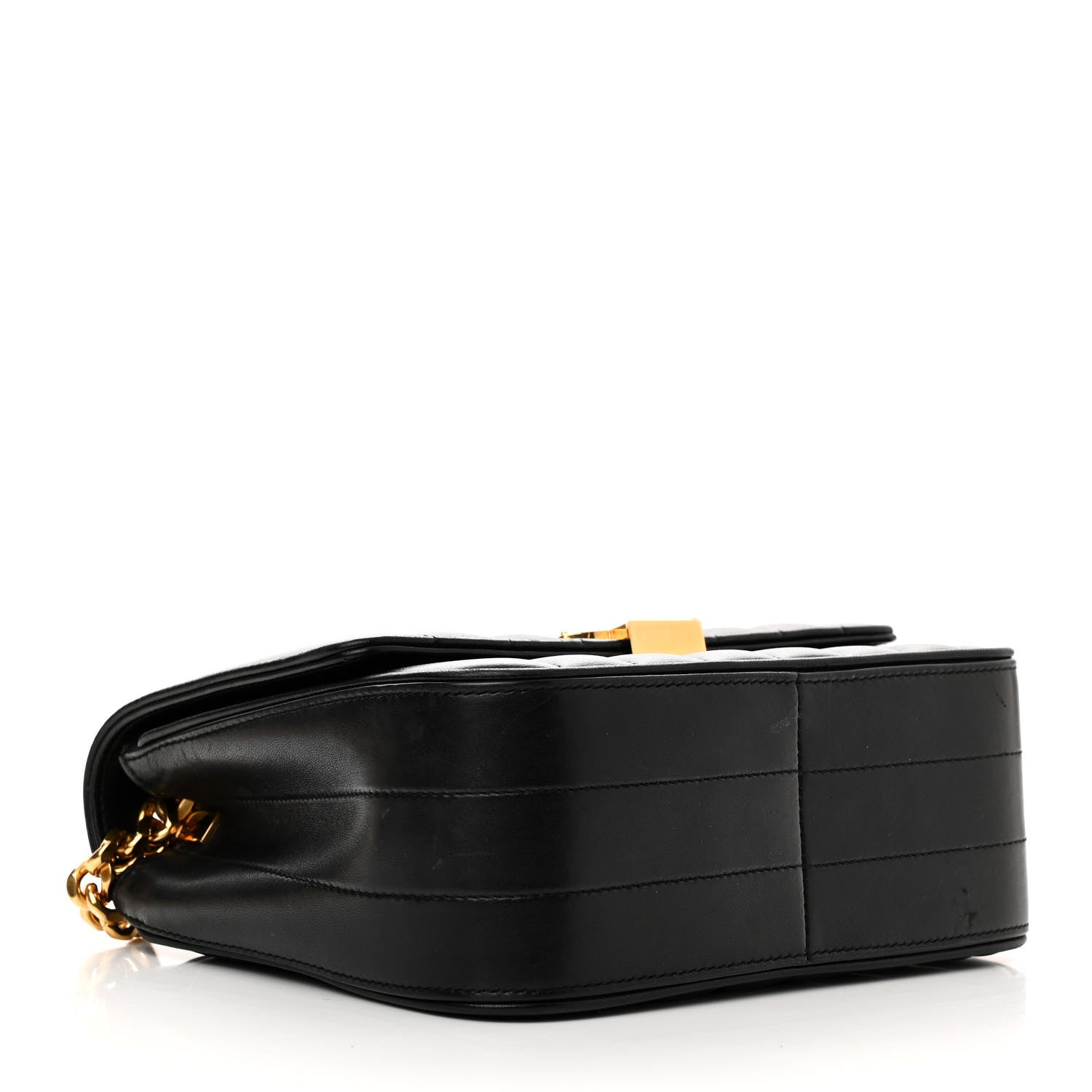 Saint Laurent Lambskin Matelasse Monogram Vicky Chain Wallet Black 4 of 15