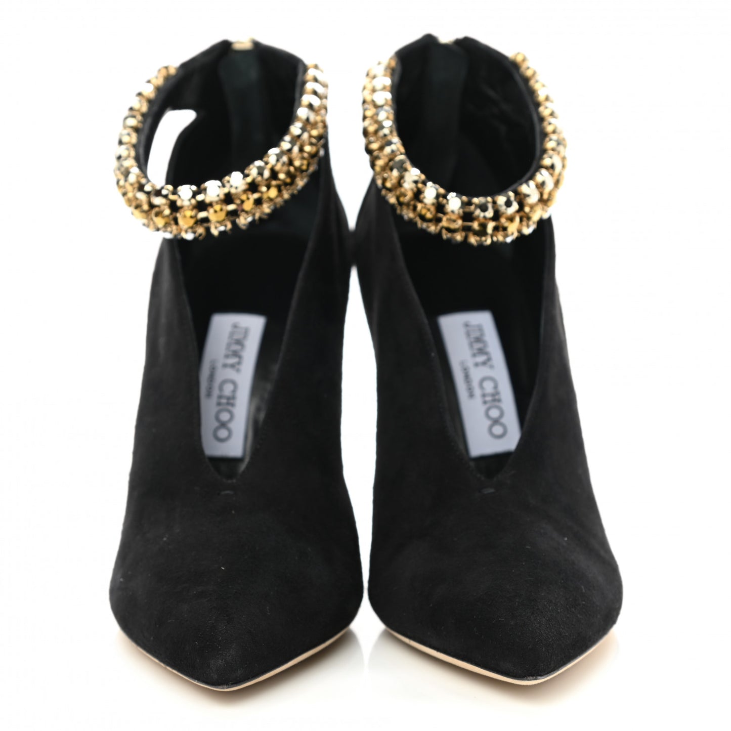 Suede Crystal Lux 100 Ankle Boots 36.5 Black Gold Mix
