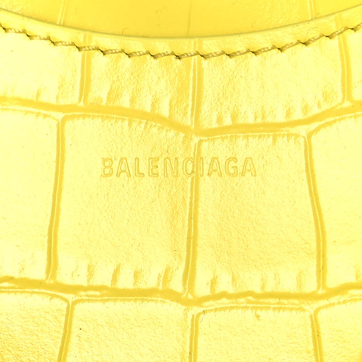 Calfskin Crocodile Embossed Neo Classic Hardware Nano City Crossbody Light Yellow