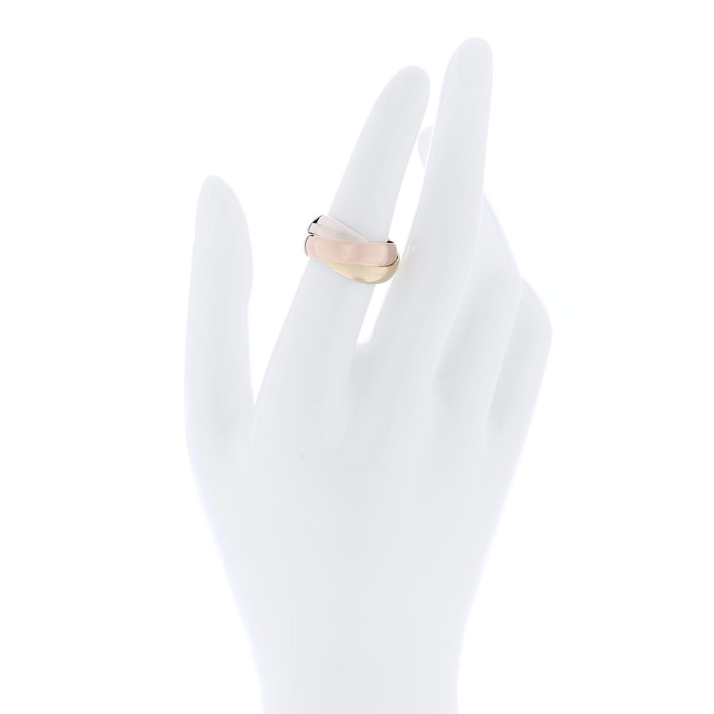 18K Pink Yellow White Gold Large Trinity Ring 50 5.25