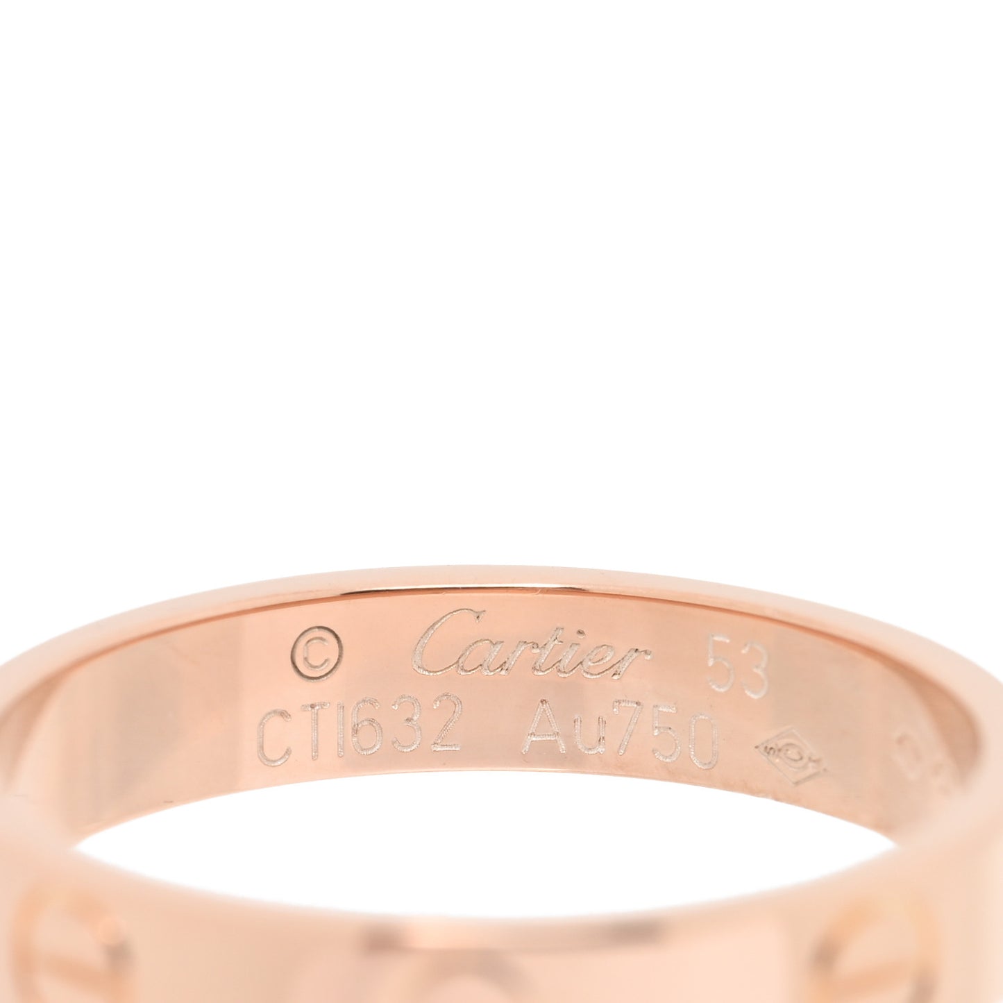 18K Pink Gold 3.5mm LOVE Wedding Band Ring 53 6.5