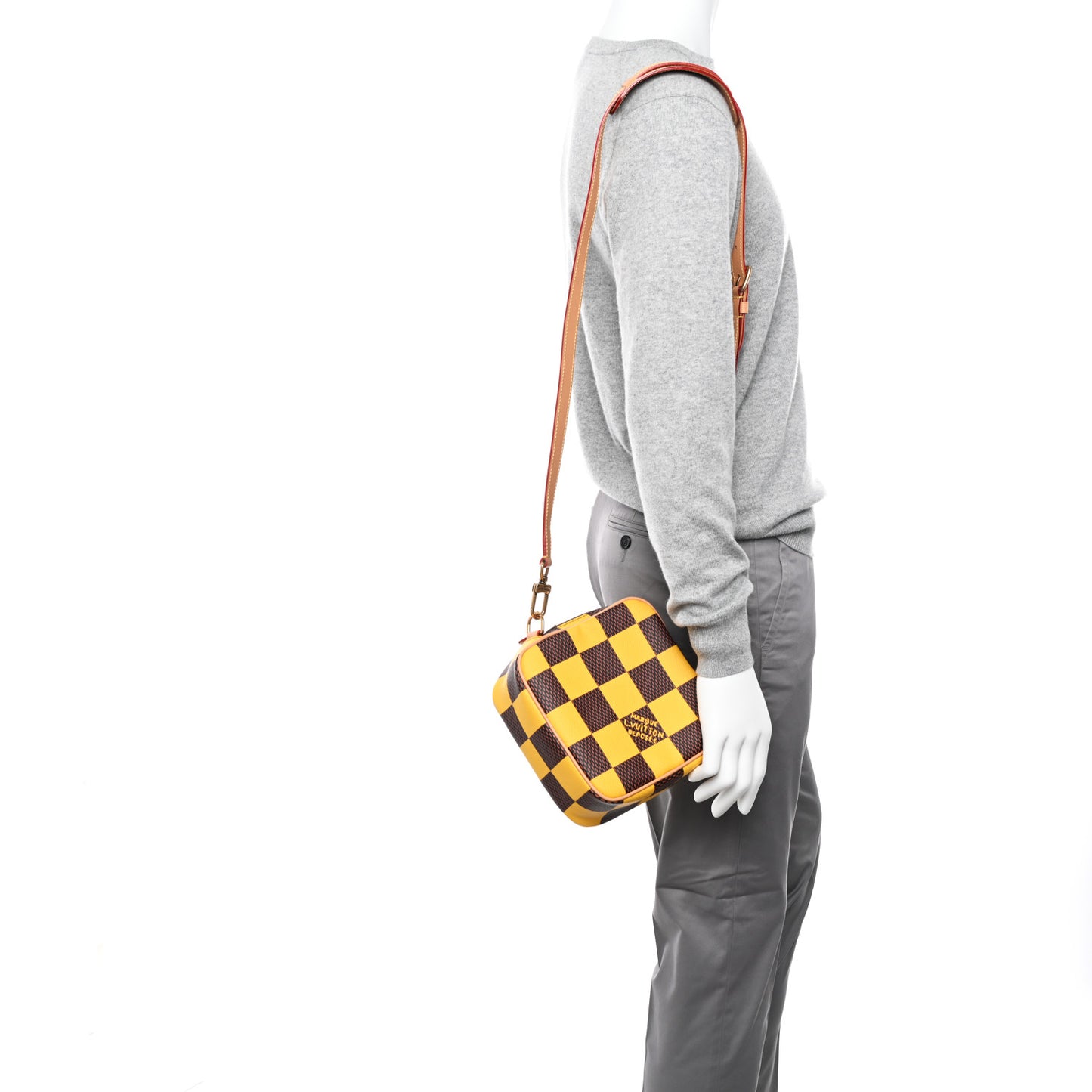 Damier Pop Chess Messenger Jaune Mat