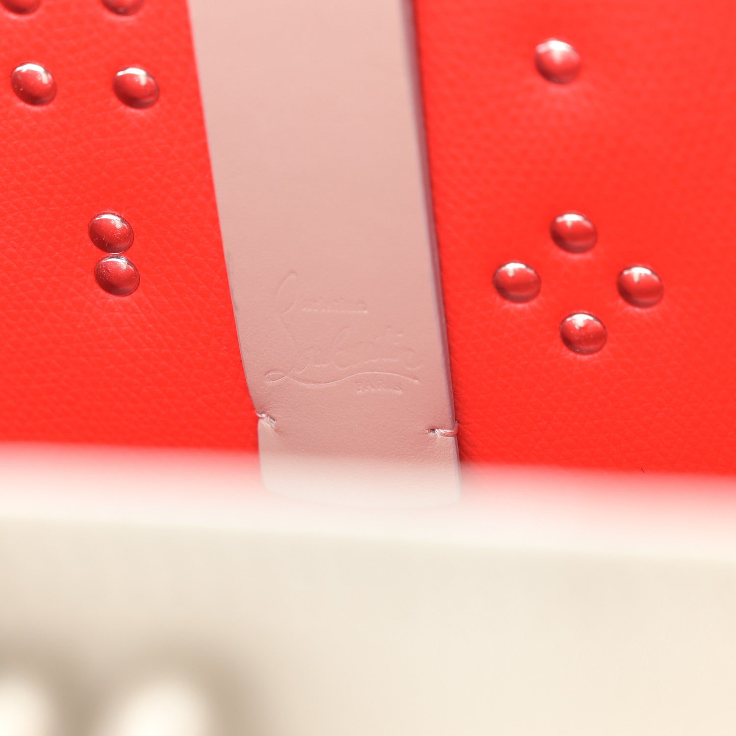 Christian Louboutin Calfskin Spikes Small East West Cabata Tote Light Grey 8 of 12