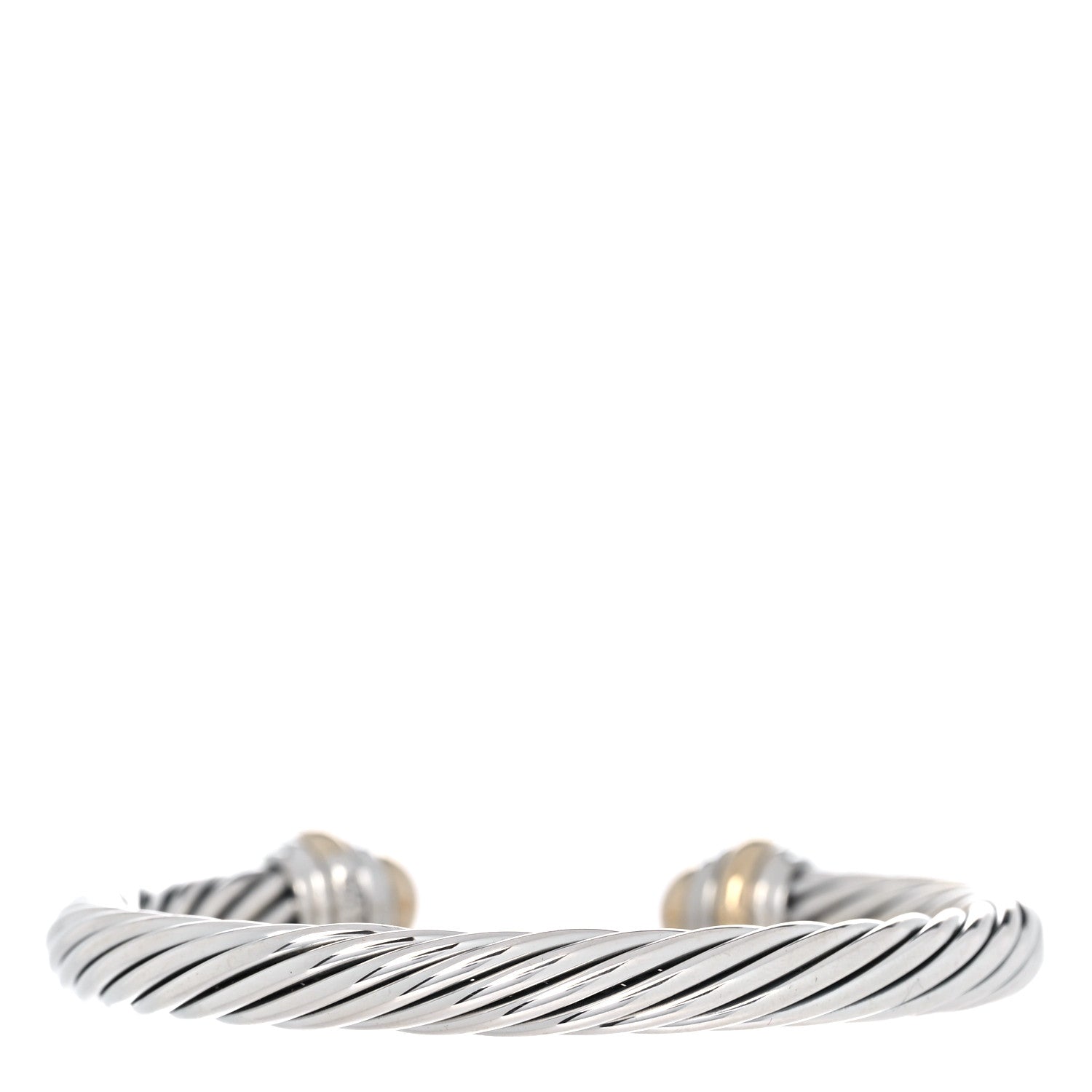 David Yurman Sterling Silver 14K Yellow Gold 7mm Cable Classics Bracelet 3 of 4