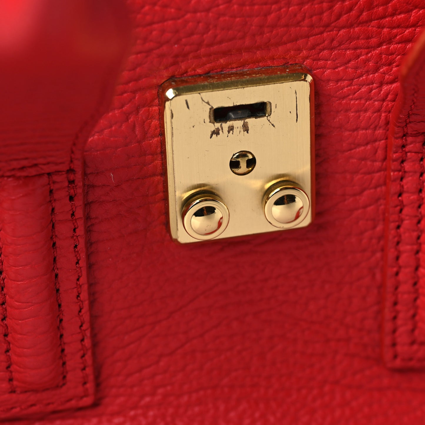 Textured Calfskin Mini Pashli Satchel Red