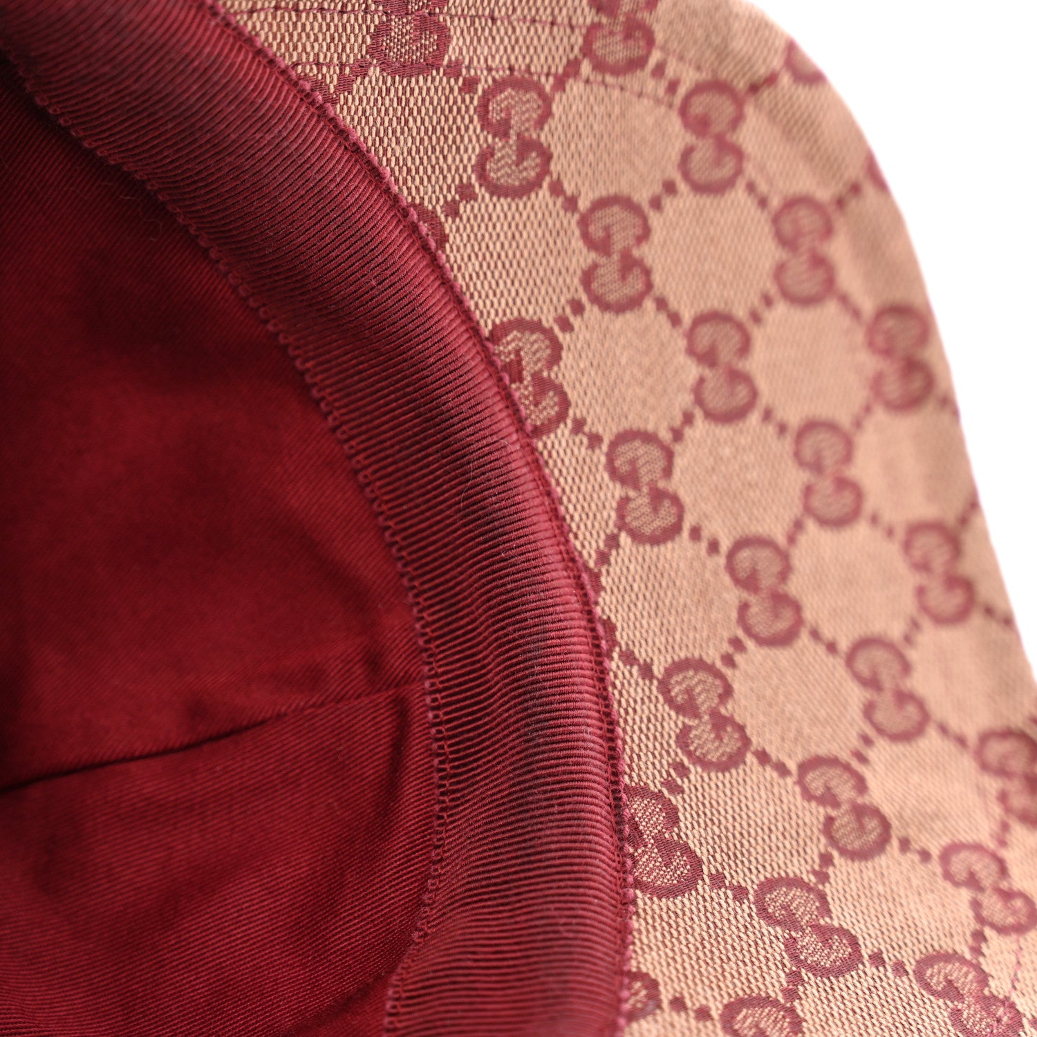 Gucci Monogram Textured Dollar Calfskin Zeno Baseball Hat L Camel Bordeaux 10 of 10