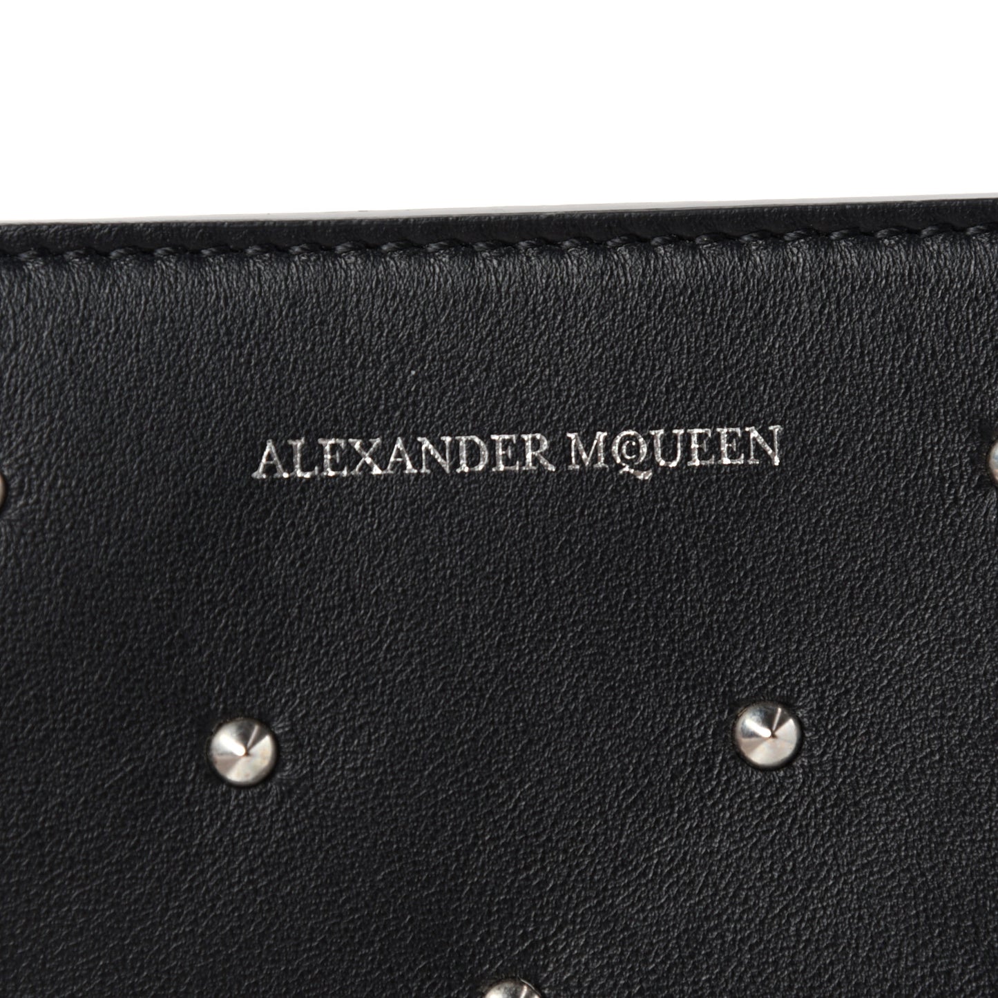Goatskin Studded Twin Skull Crossbody Black