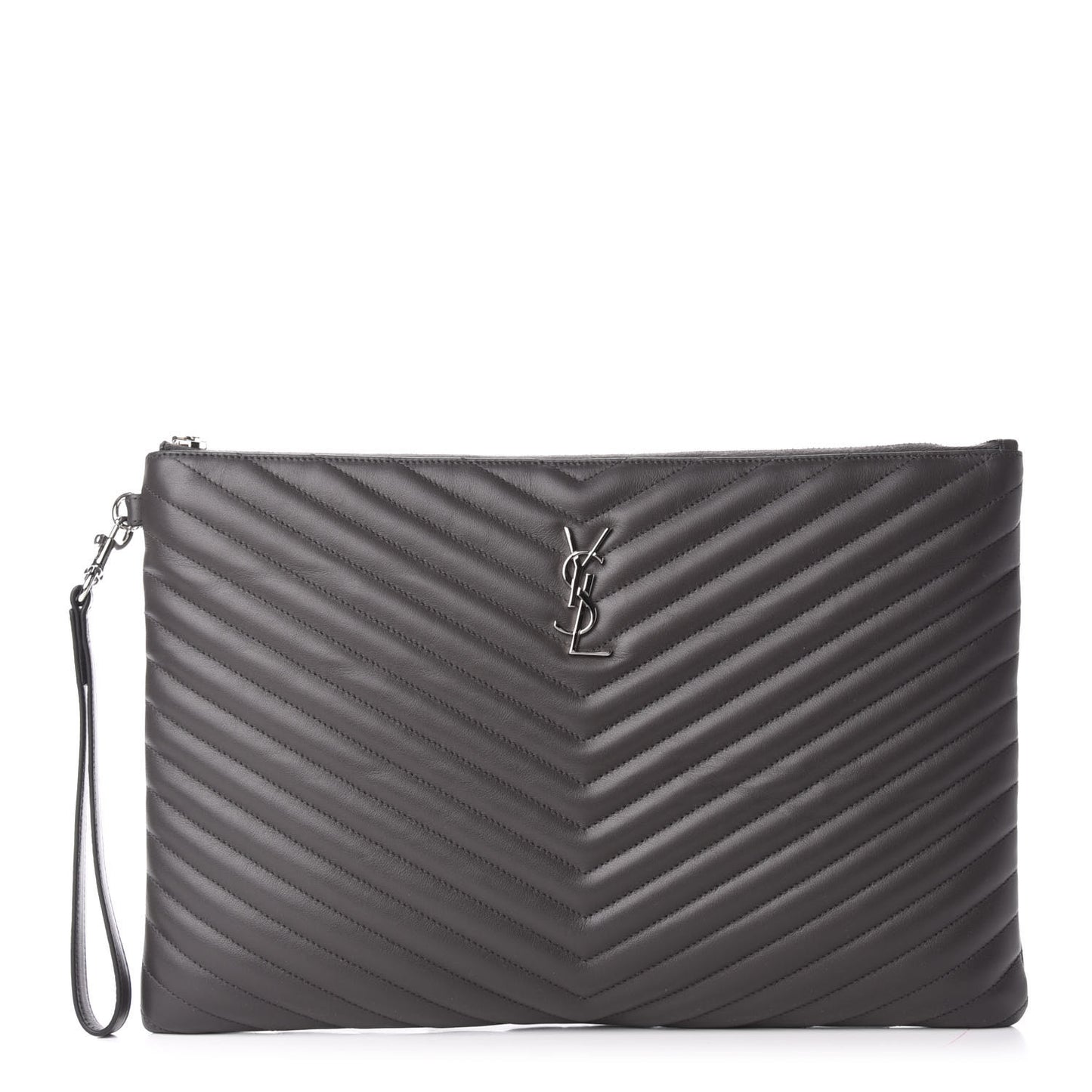 Calfskin Matelasse Chevron Cassandre Monogram Document Holder Earth