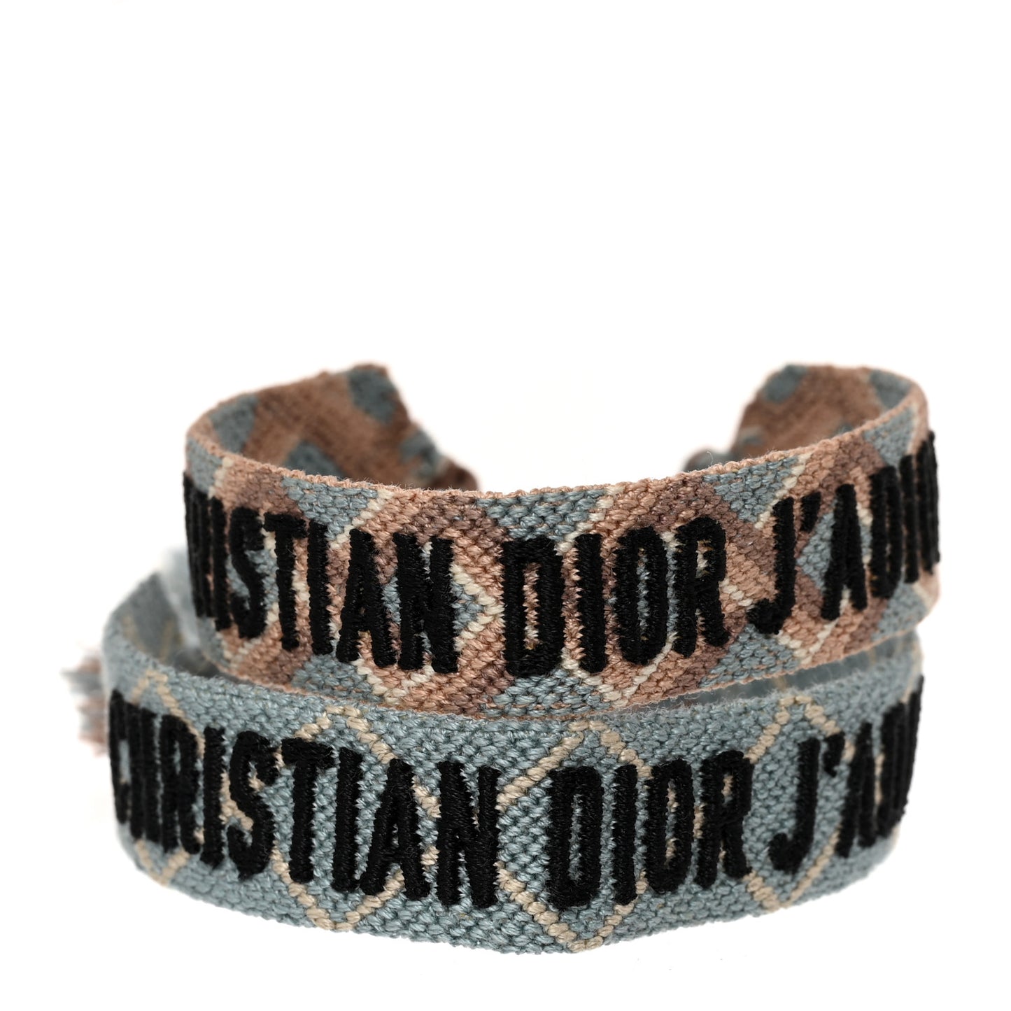 Woven Cotton J'Adior Friendship Bracelet Set Blue Nude