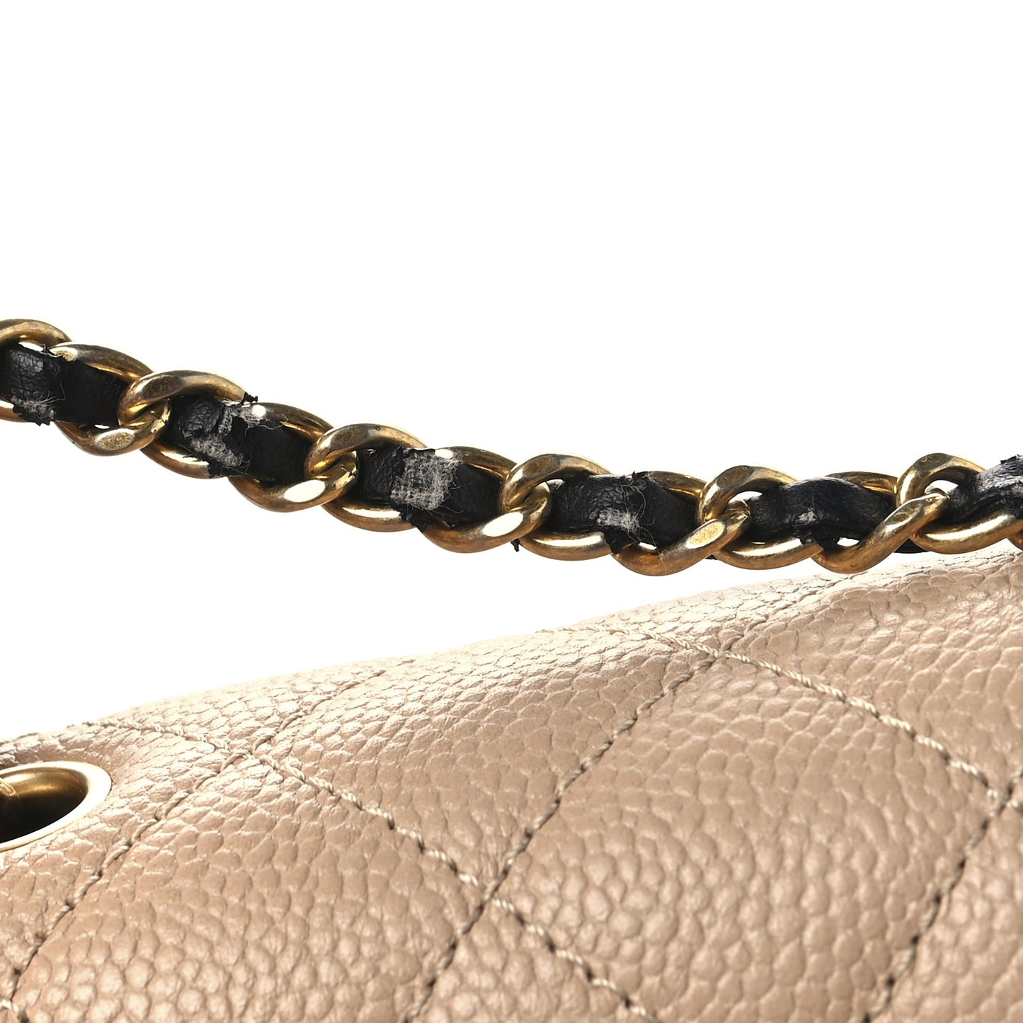 Caviar Quilted Small CC Filigree Flap Beige Black