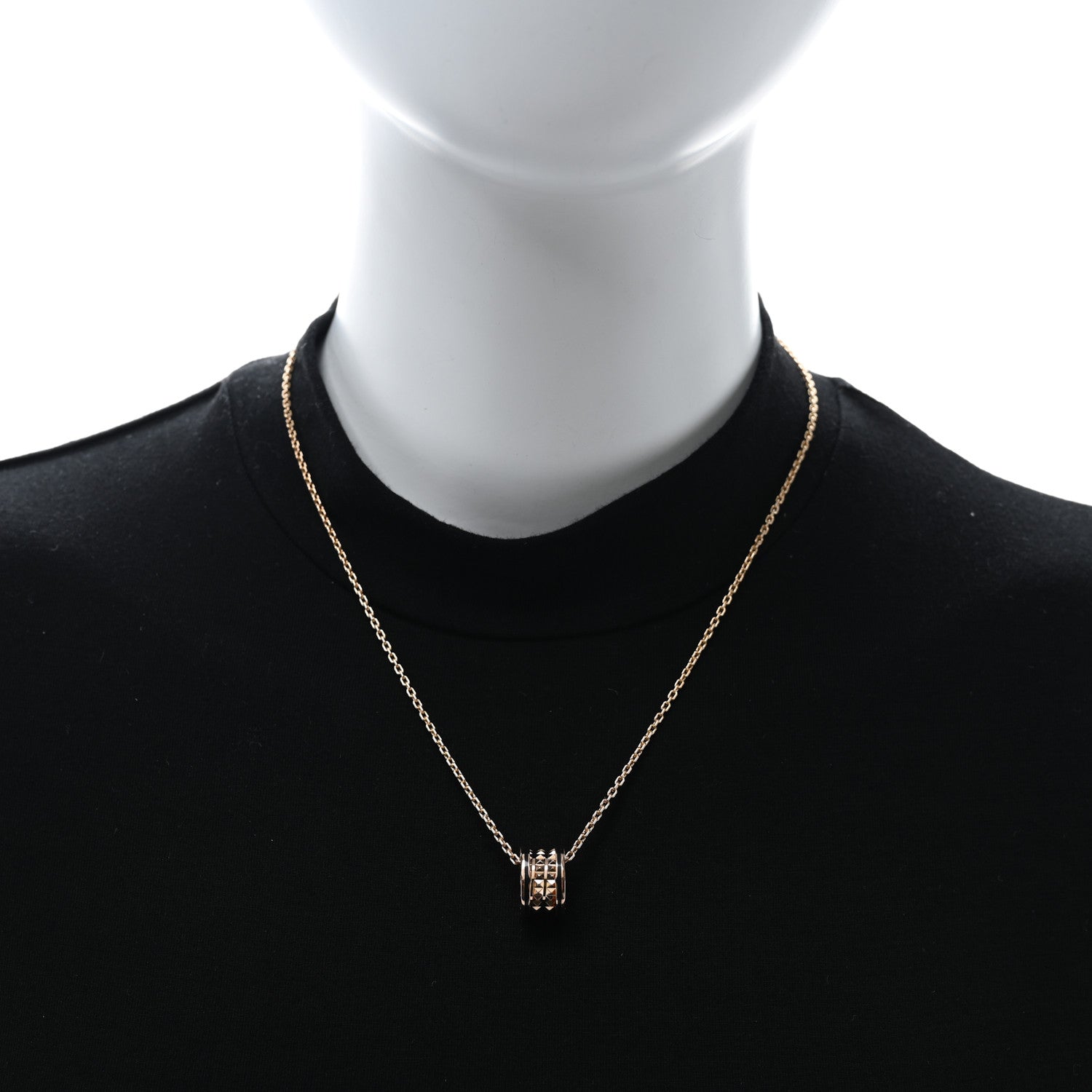 Bulgari 18K Rose Gold Black Ceramic B.Zero1 Rock Pendant Necklace 2 of 5