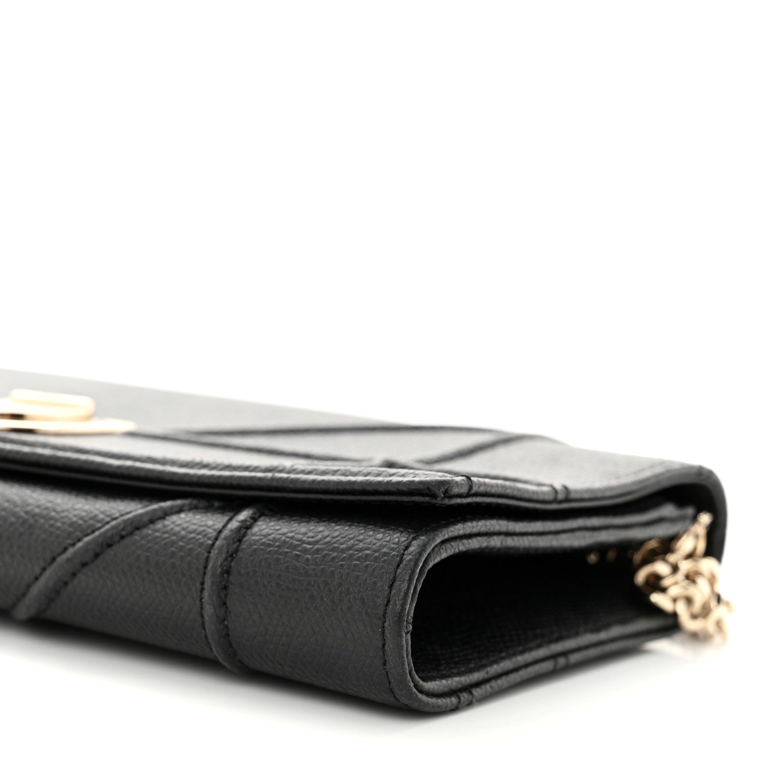 Christian Dior Grained Calfskin Diorama Croisiere Chain Wallet Black 10 of 10