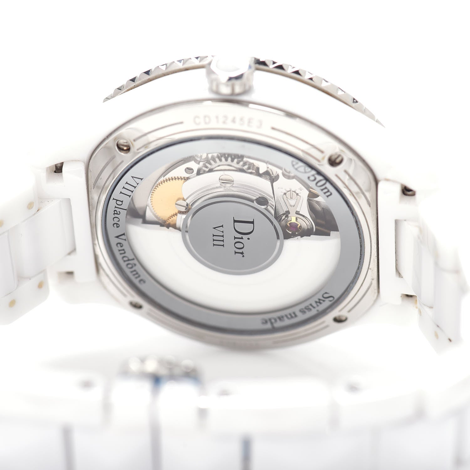 Christian Dior Stainless Steel Ceramic Diamond 38mm Dior VIII Automatic Watch White 4 of 4