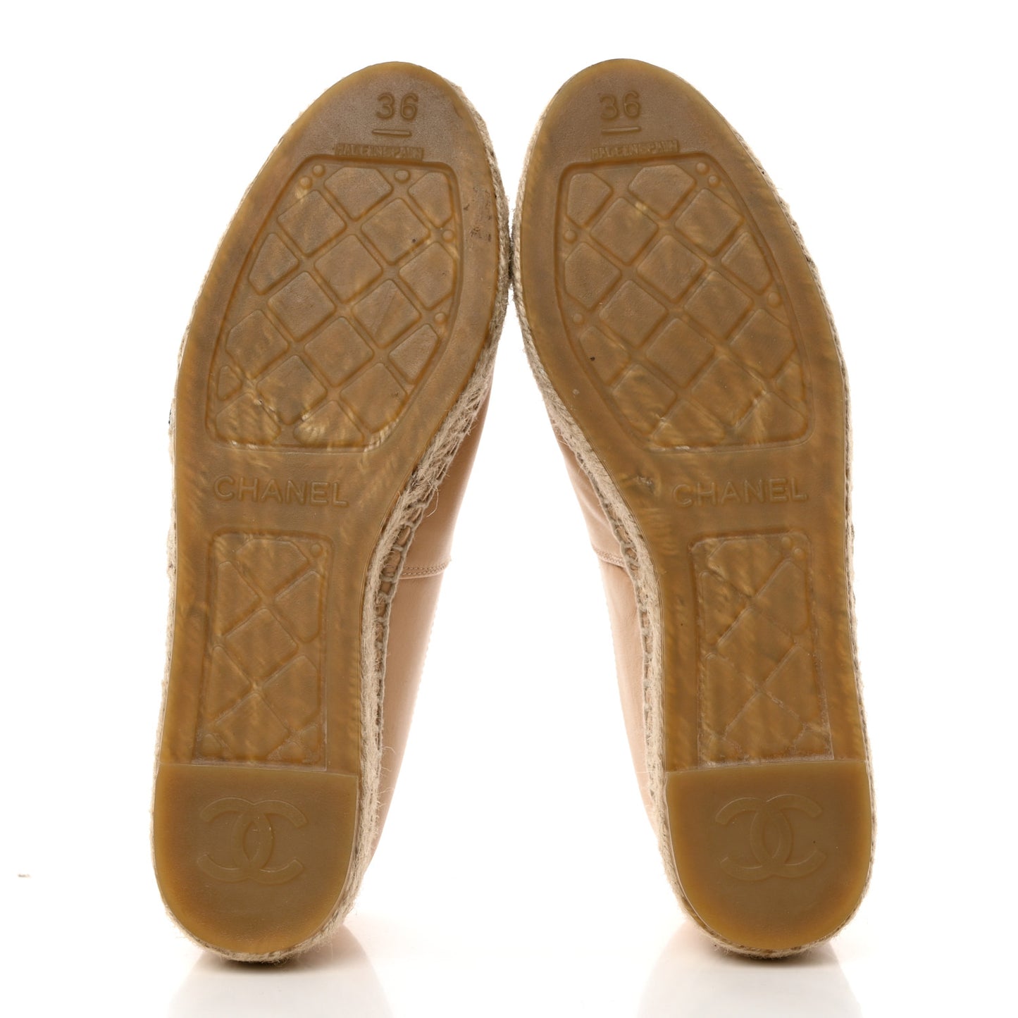 Lambskin CC Espadrilles 36 Beige Black